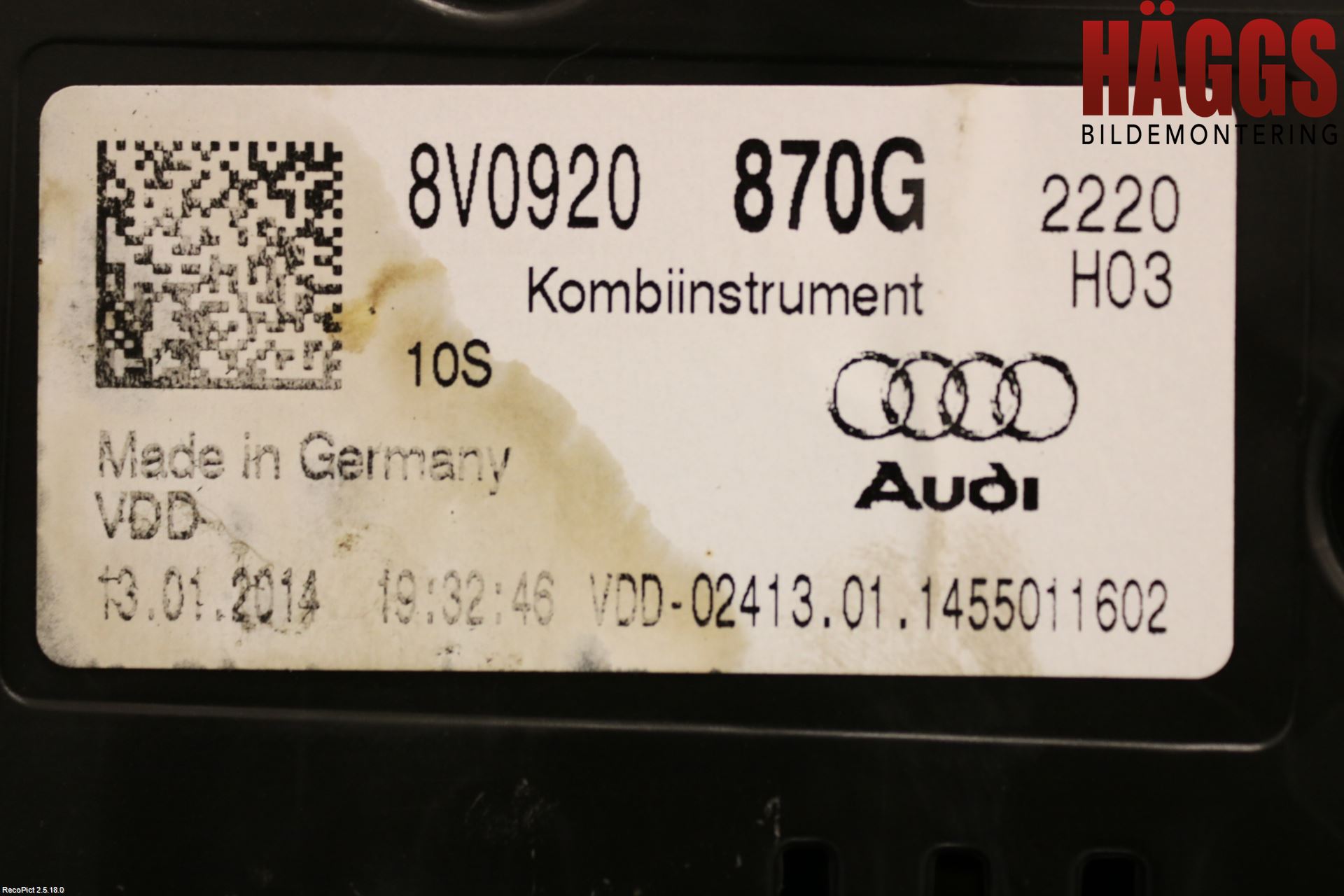 Audi A3/S3 8V 13-20 Instrument Komb