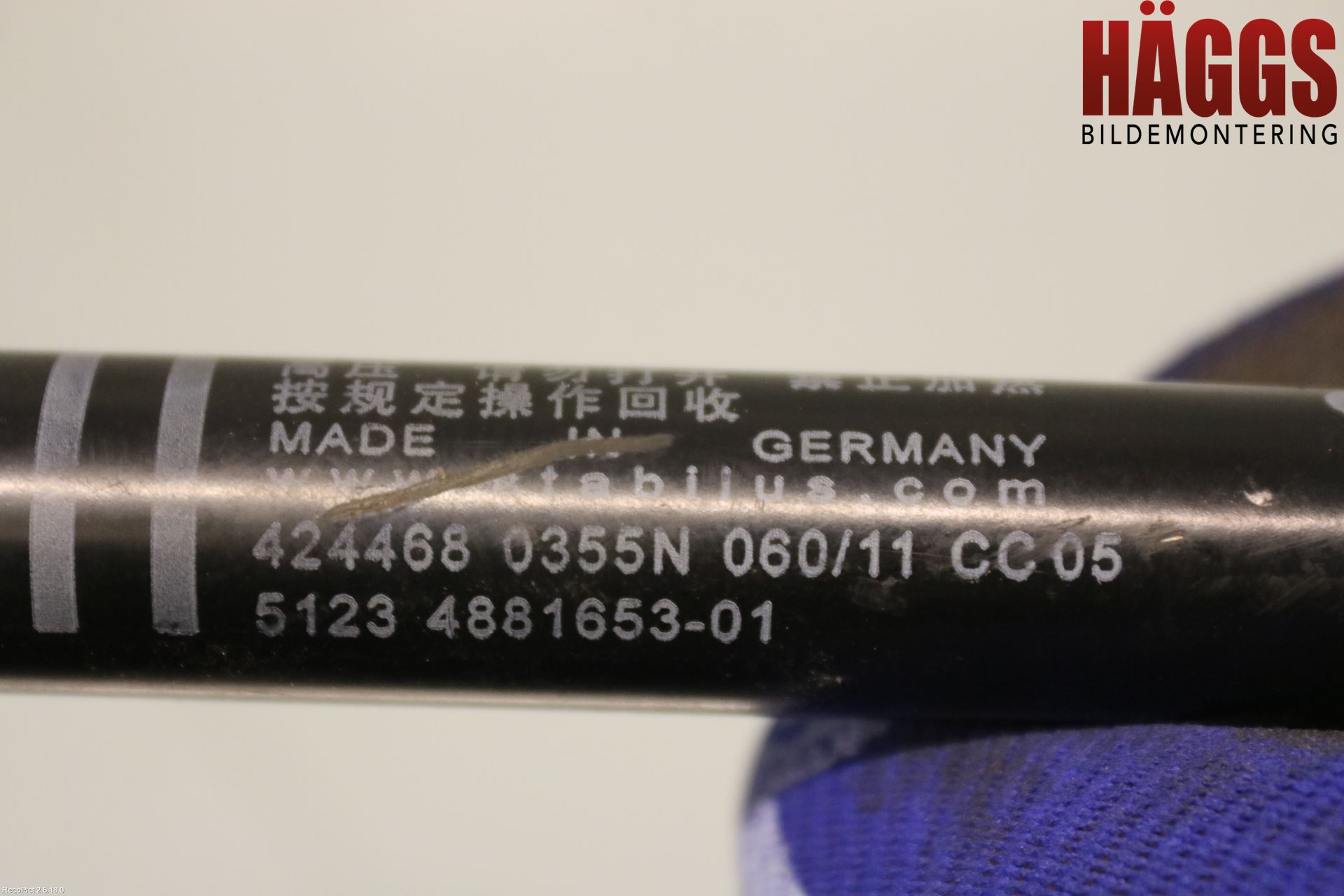 BMW 5 F10/F11/F18 09-17 Gasfjäder Motorhuv