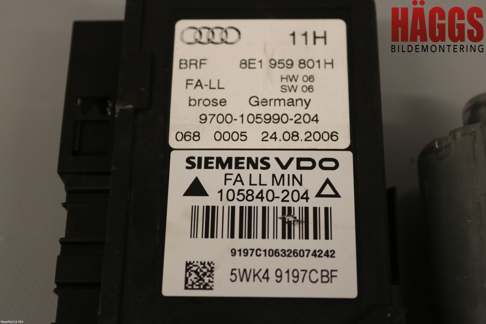 Audi A4/S4 05-07 Fönsterhissmotor