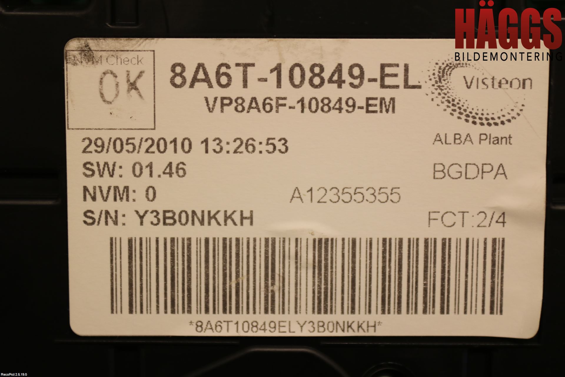 Ford FIESTA 09-12 Instrument Komb