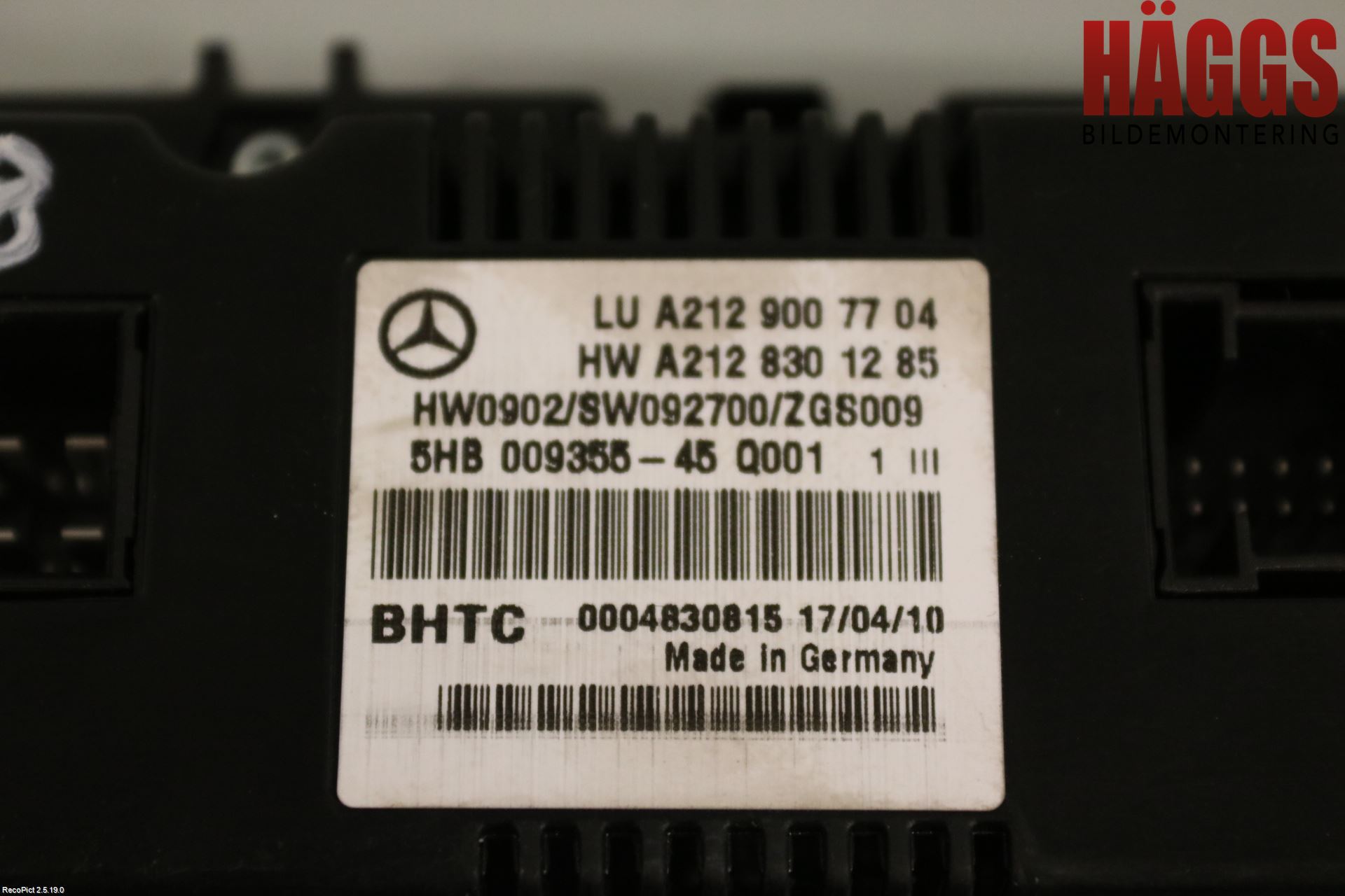 Mercedes-Benz MB E-KLASS (W212) 09-16 Ac Styrenhet Ac Manöveren