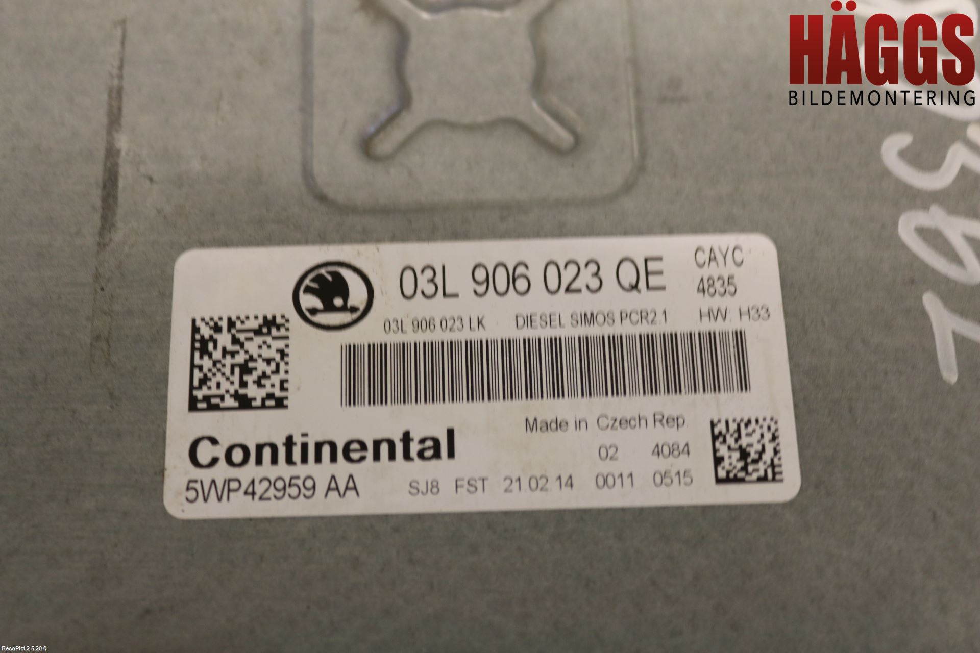 Skoda RAPID Styrenhet Inspump Diesel