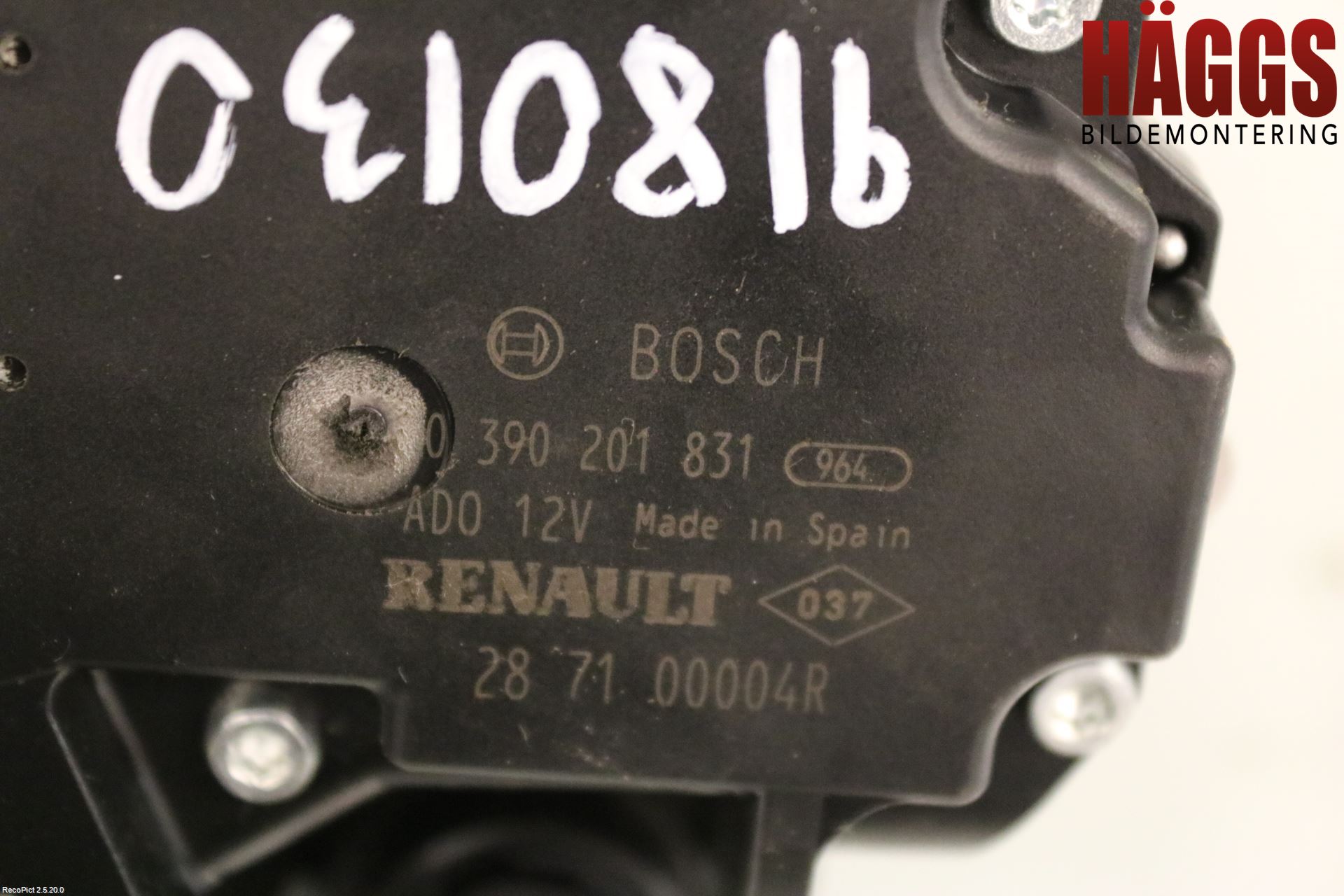 Renault LAGUNA III 11-15 Torkarmotor Baklucka