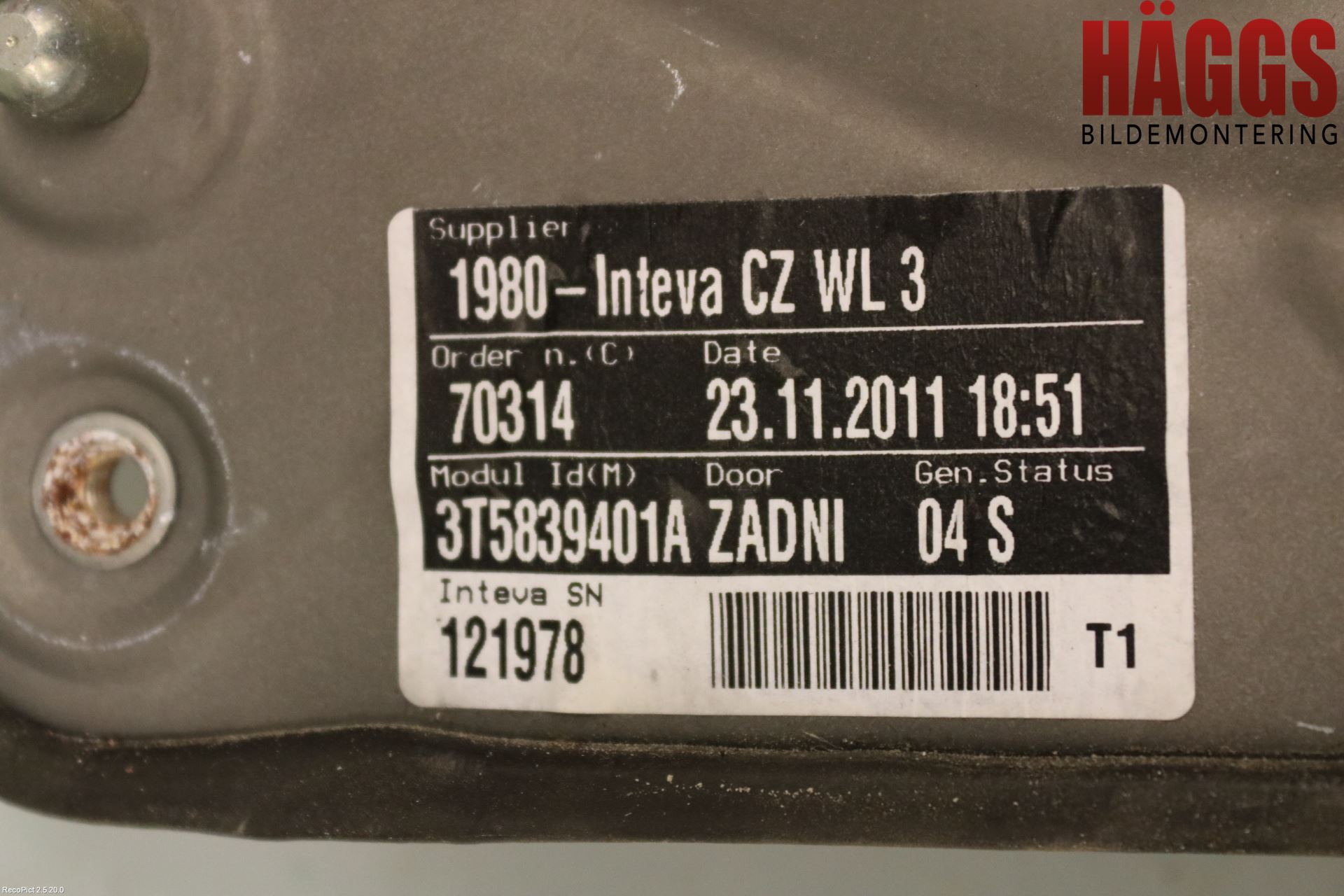 Skoda SUPERB 09-15 Fönsterhissmekanism