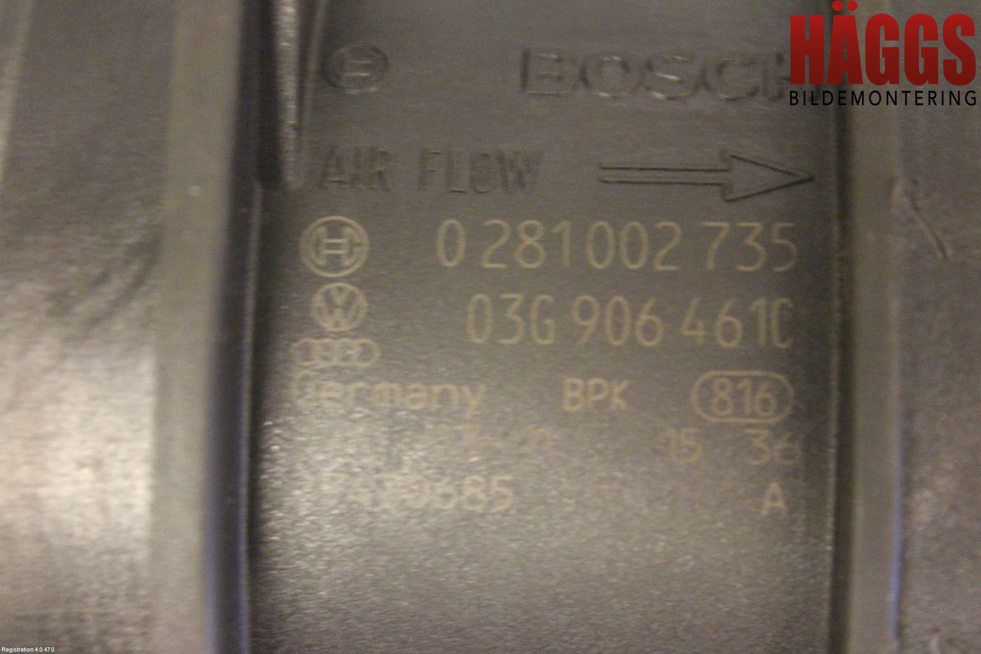 Audi A4 ALLROAD 09-16 Injluftmassamätare