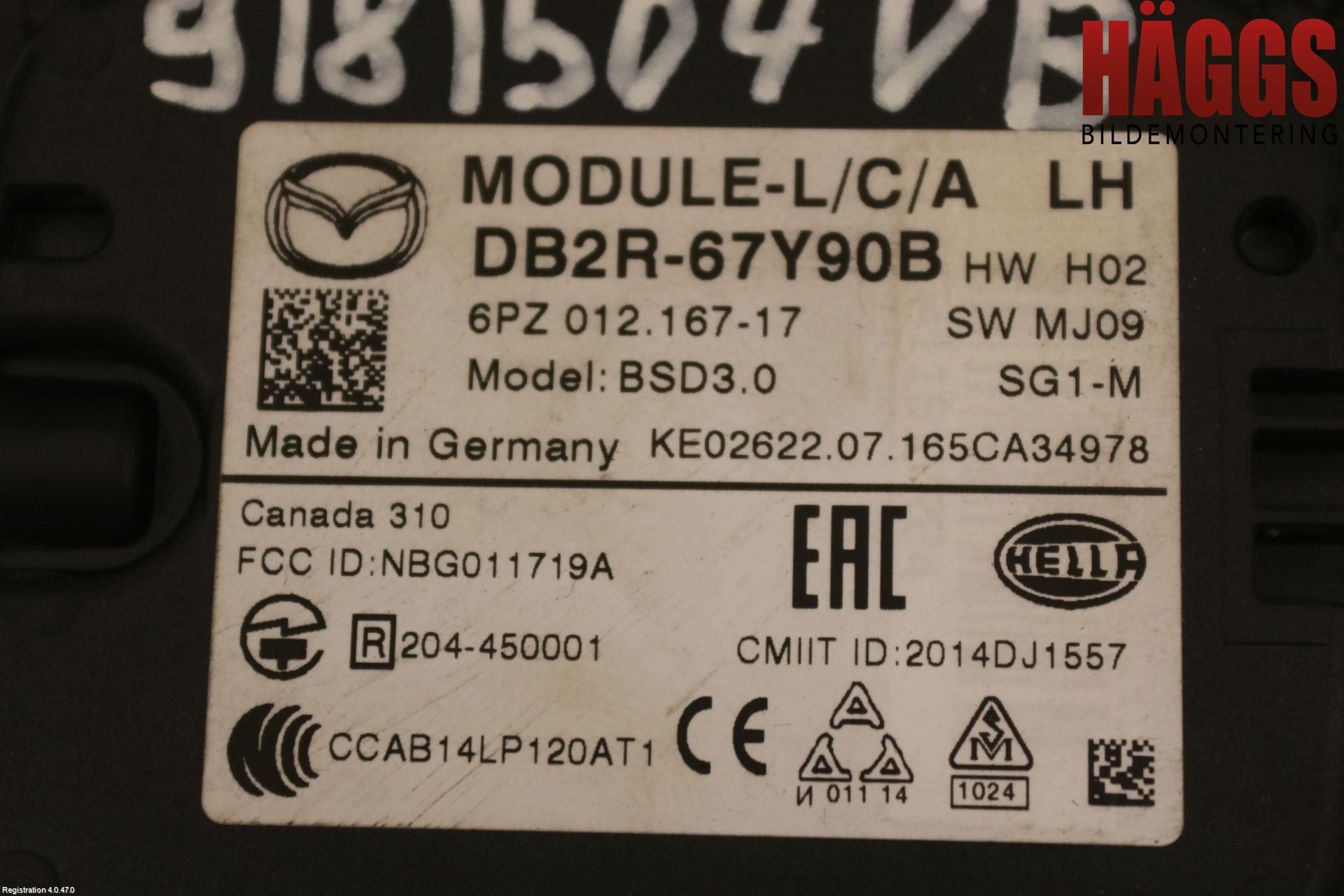 Mazda CX-3 Sensor Aktivt Kollisionsskydd