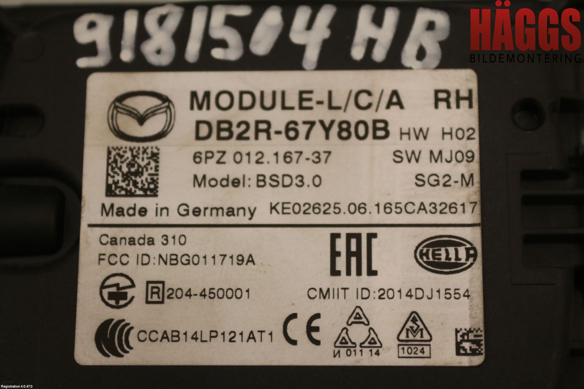 Mazda CX-3 Sensor Aktivt Kollisionsskydd