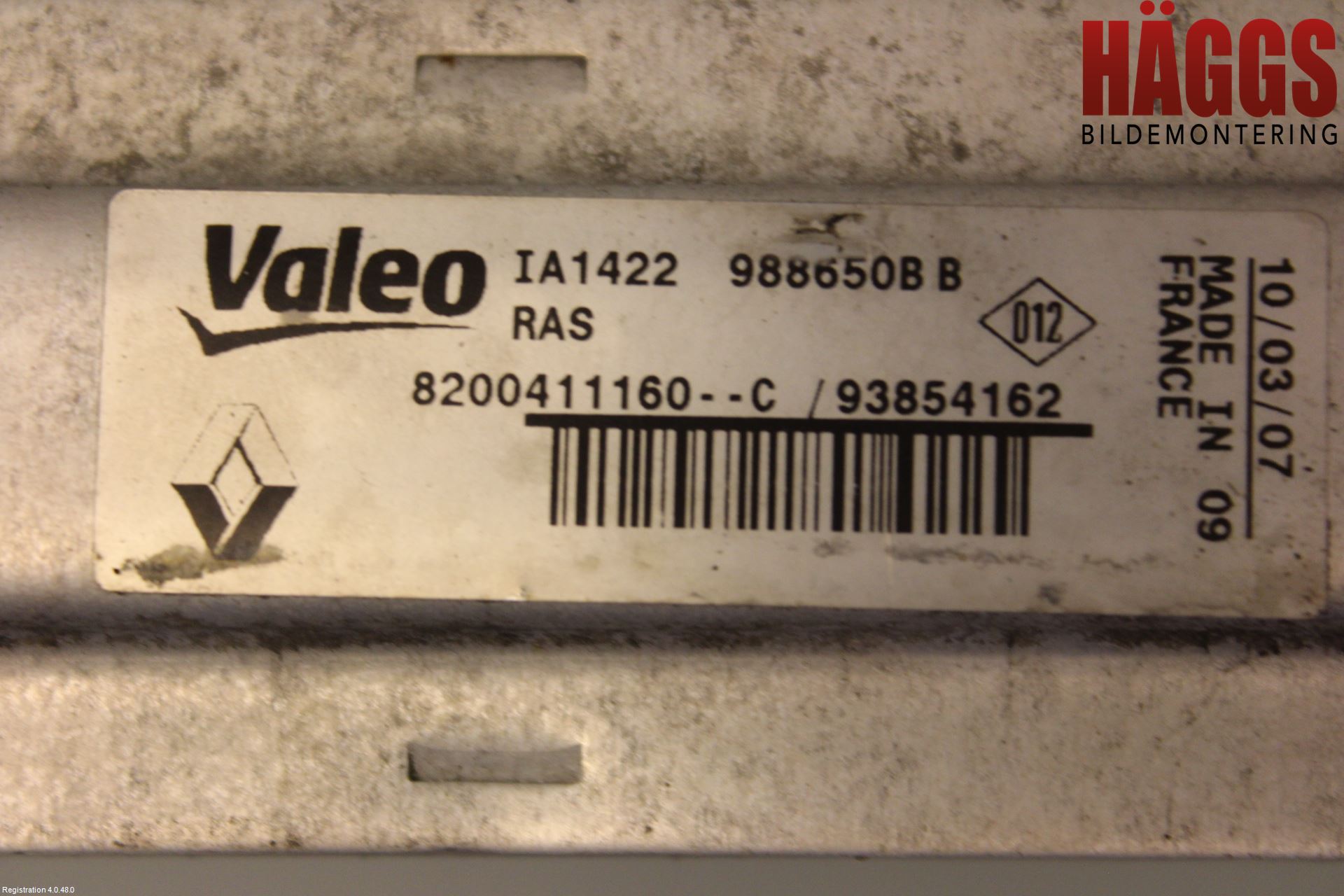 Opel VIVARO 01-14 Laddluft-Intercooler Kyl