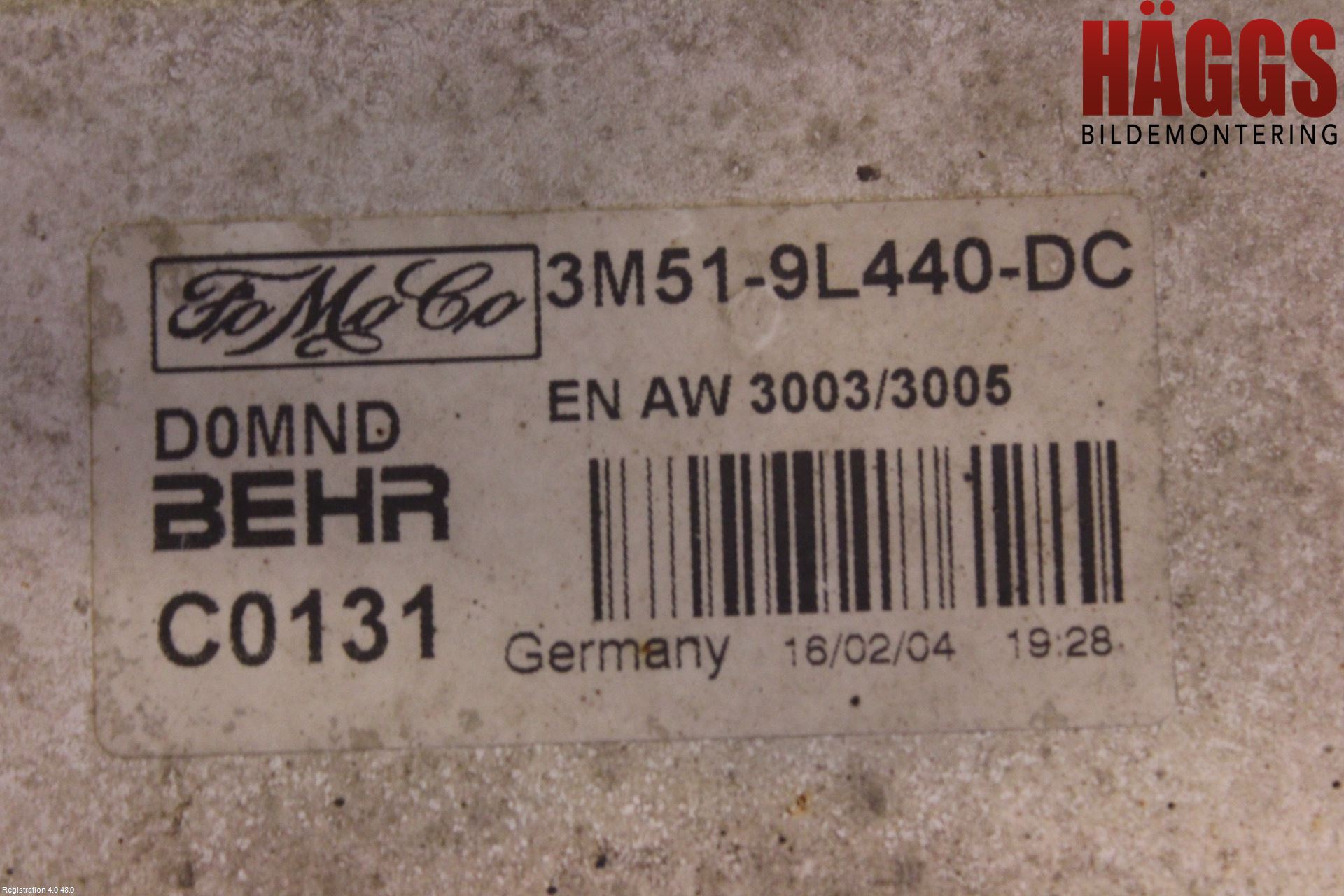 Volvo V50 04-07 Laddluft-Intercooler Kyl