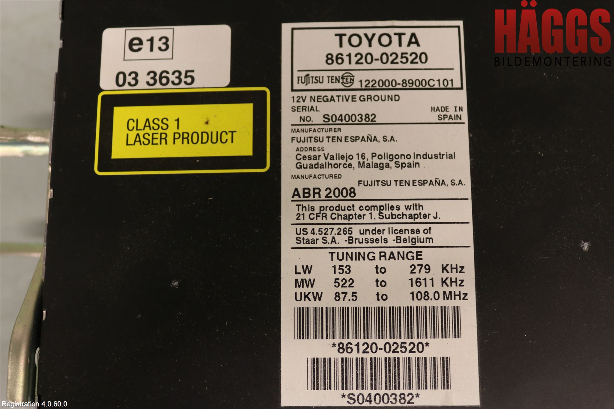 Toyota AURIS 07-09 Cd Radio - Multimediapanel