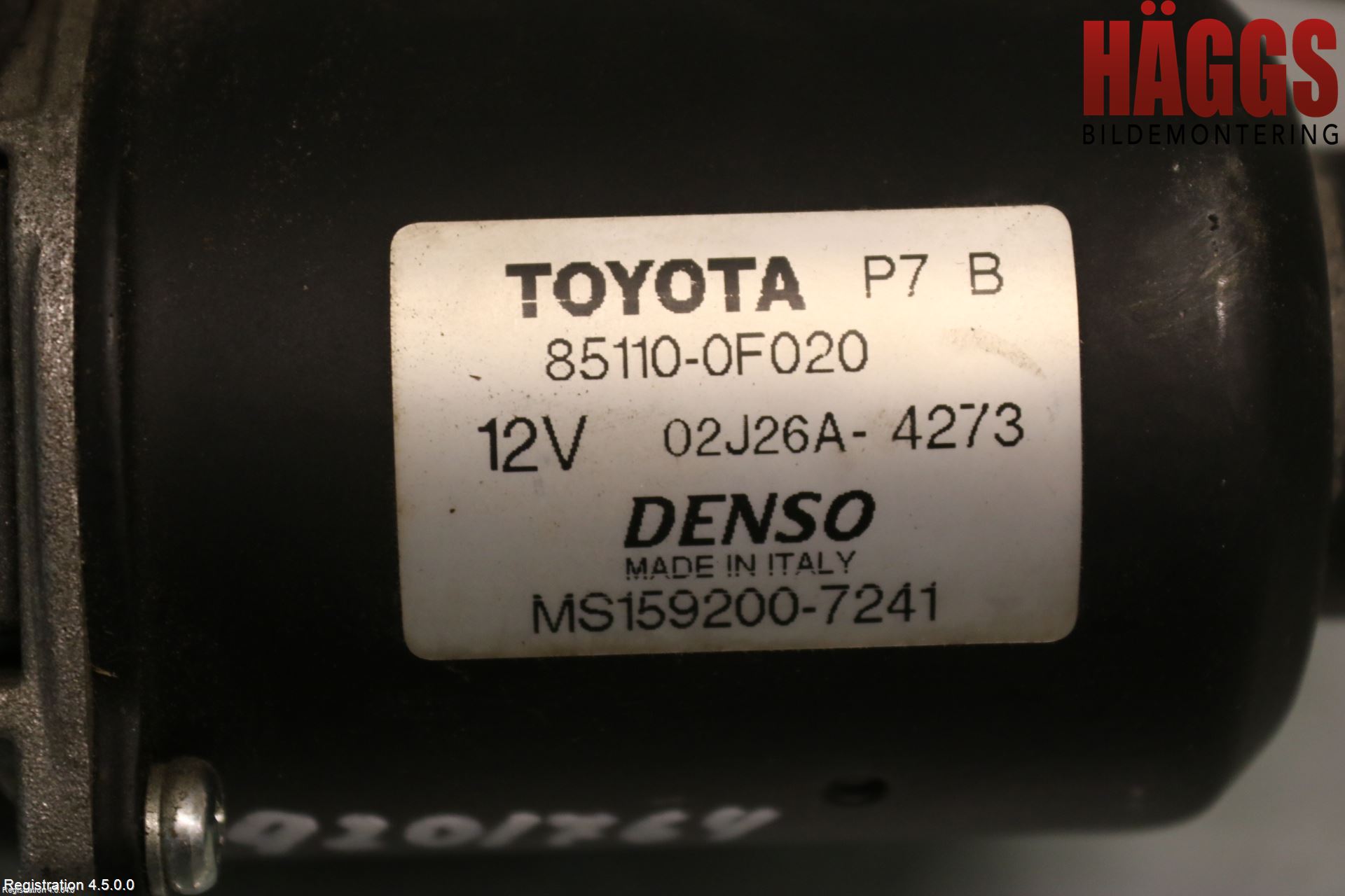 Toyota COROLLA VERSO 08-09 Torkarmotor Vindruta