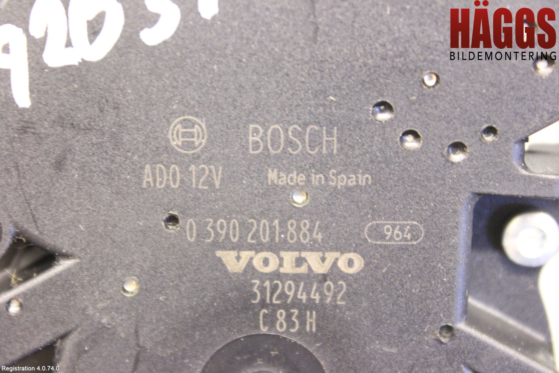 Volvo V60 CROSS COUNTRY 16-18 Torkarmotor Baklucka