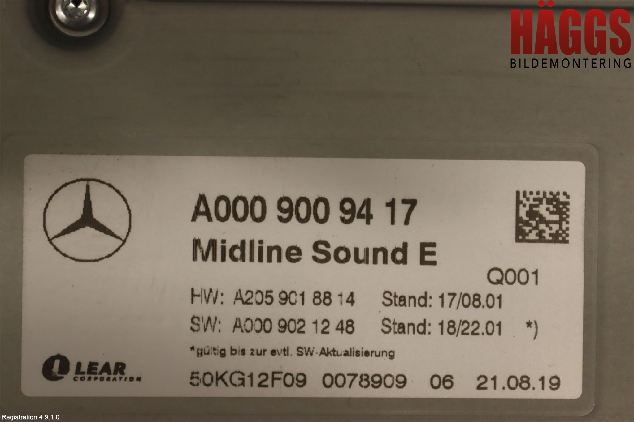 Mercedes-Benz MB C-KLASS (W205) 14-21 Radio-Stereo Förstärkare