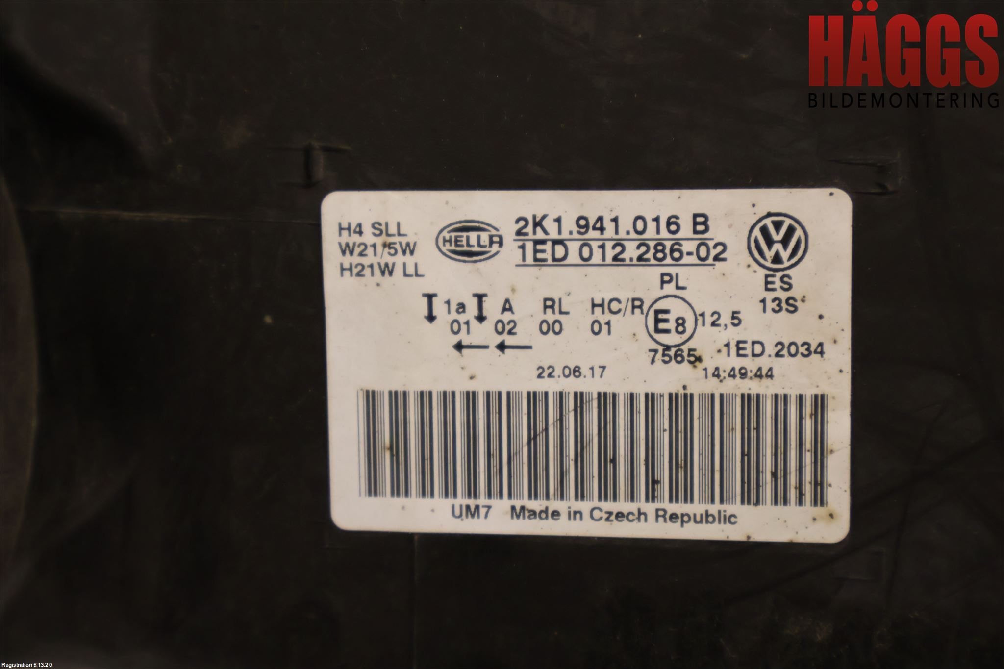 Volkswagen VW CADDY 16-20 Strålkastare Höger