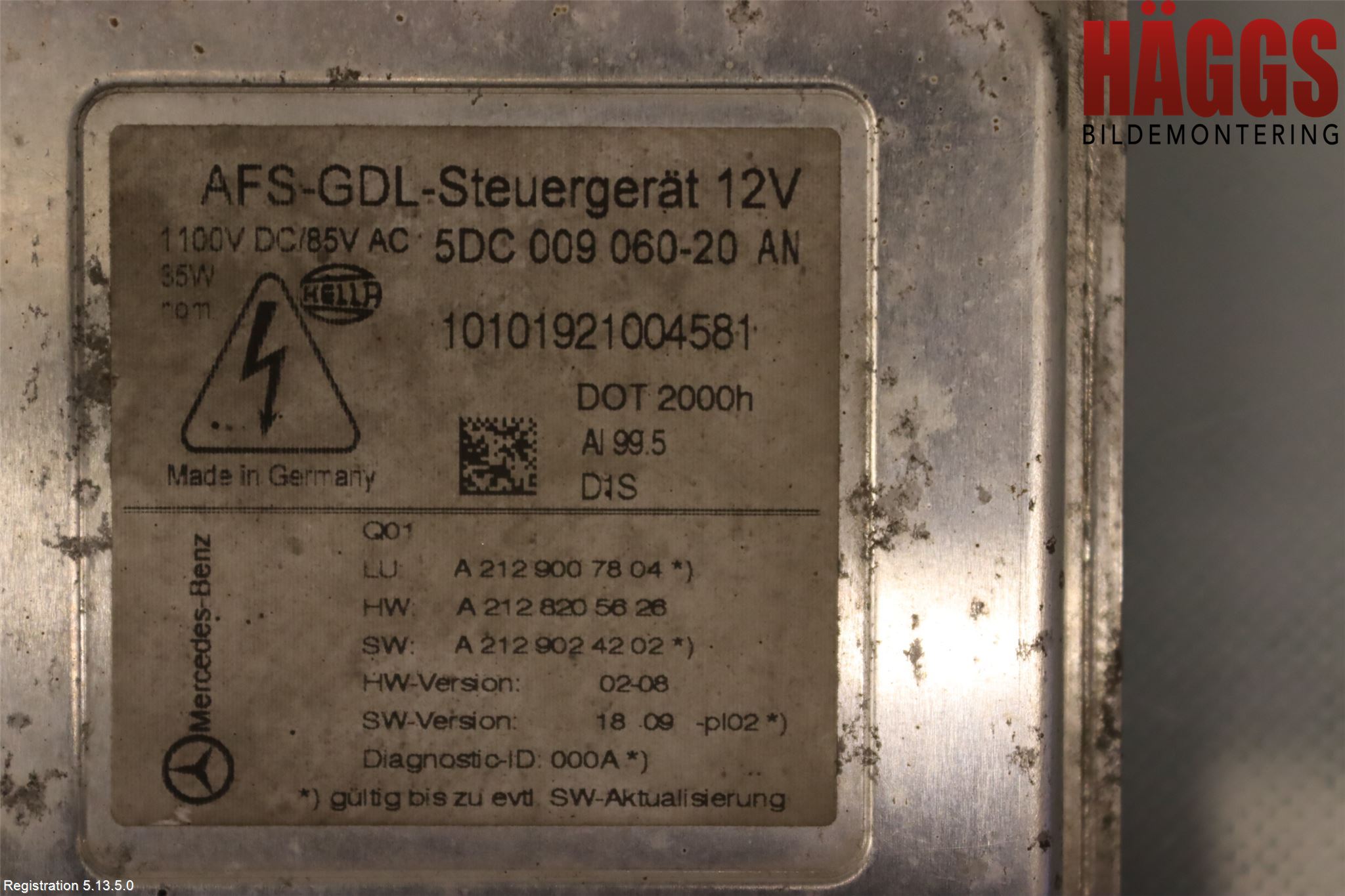 Mercedes-Benz MB E-KLASS (W212) 09-16 Styrenhet Strålkastare