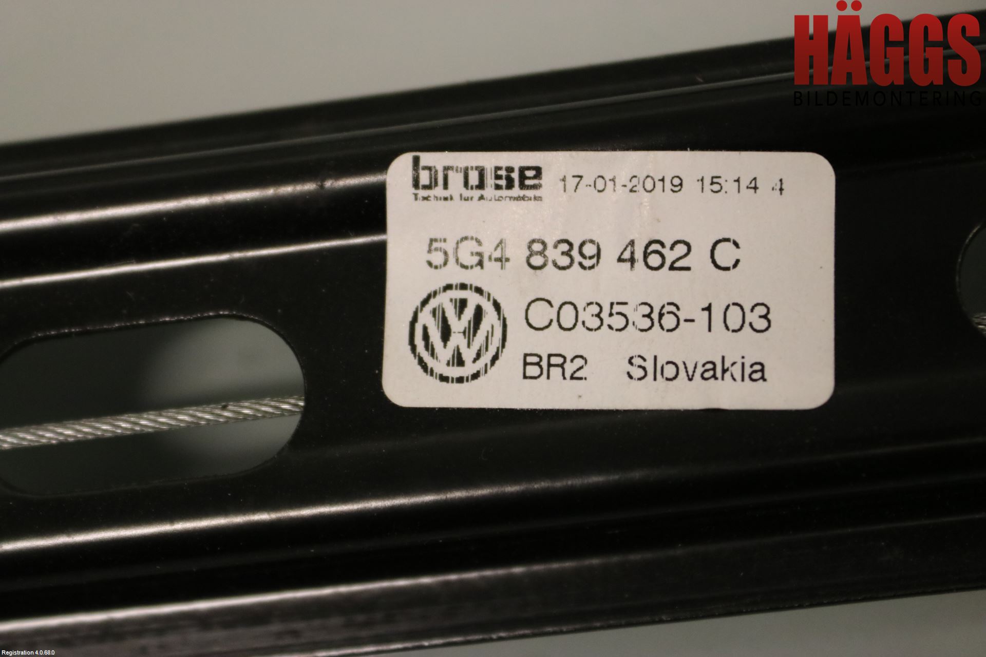 Volkswagen VW GOLF / E-GOLF VII 13-20 Fönsterhissmekanism