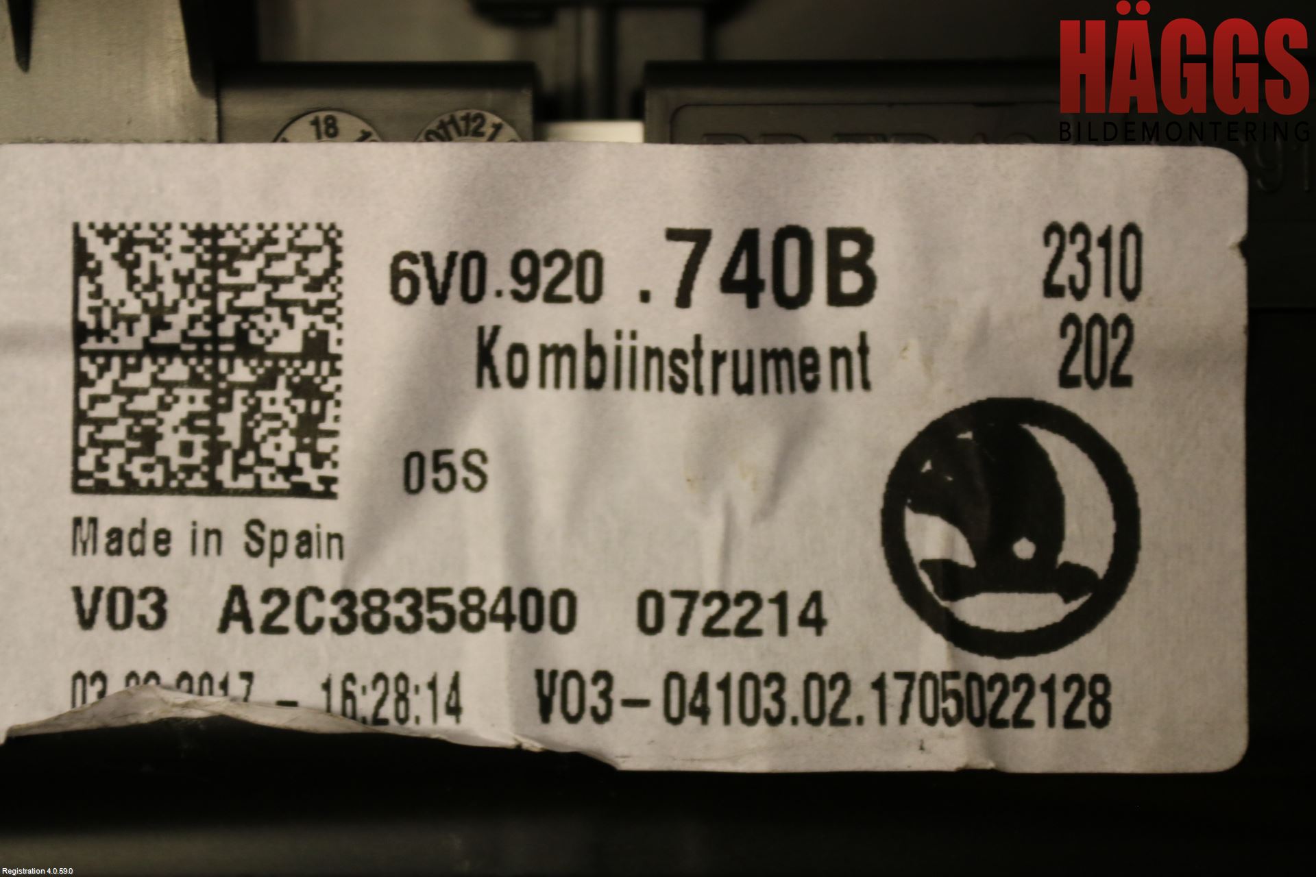 Skoda FABIA 15-21 Instrument Komb