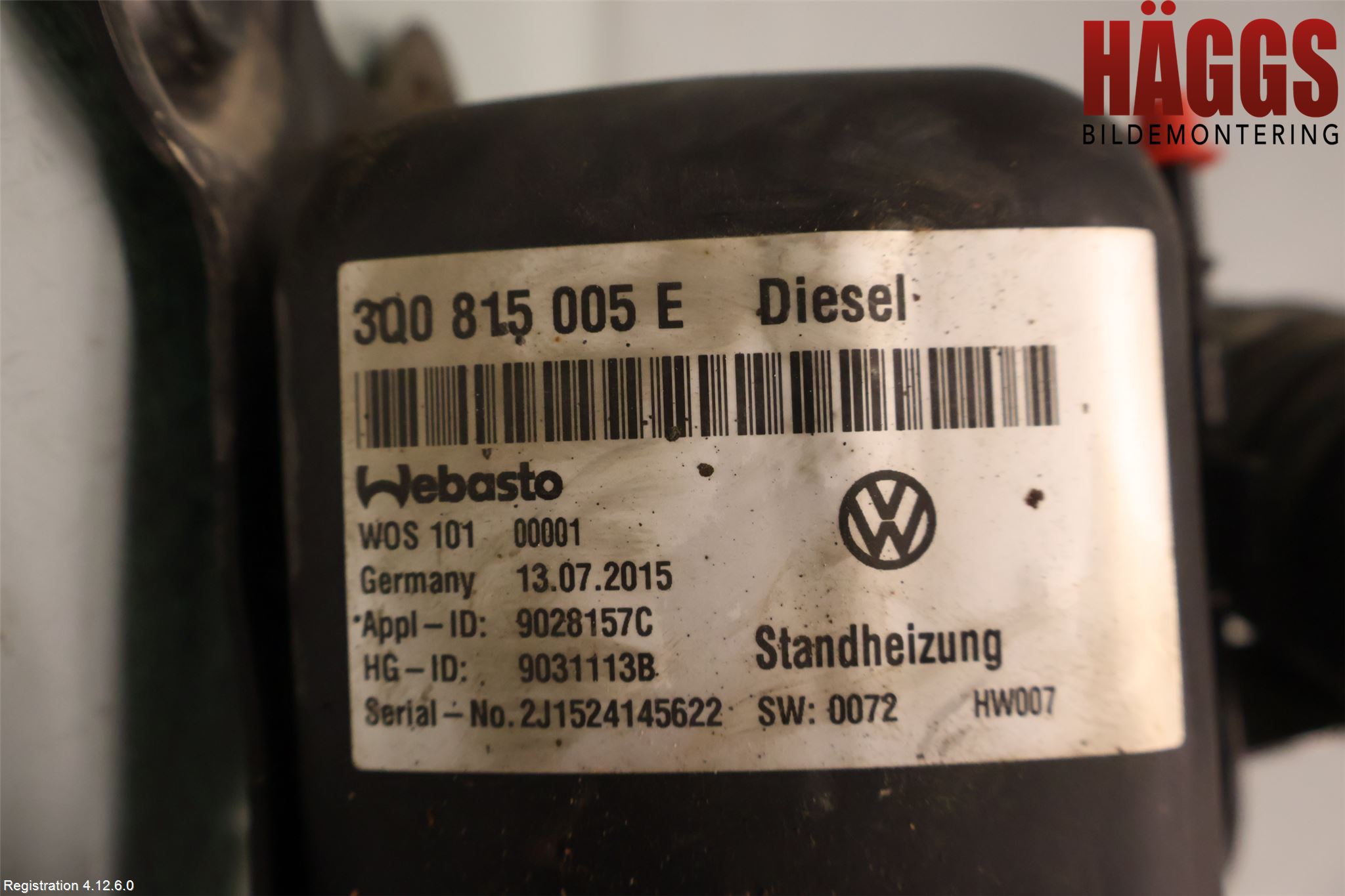 Volkswagen VW PASSAT 15-19 Dieselvärmare