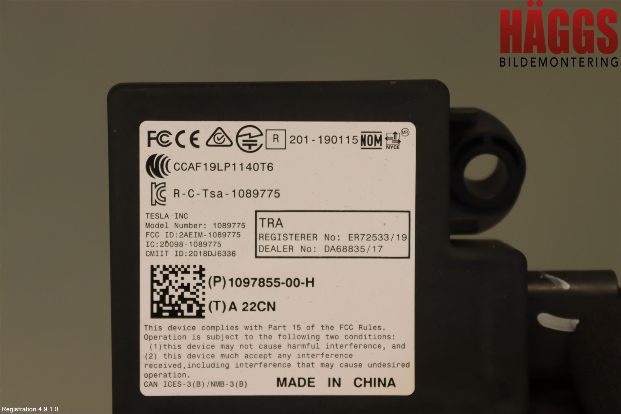 Tesla MODEL 3 17- Styrenhet Parkeringshjälp