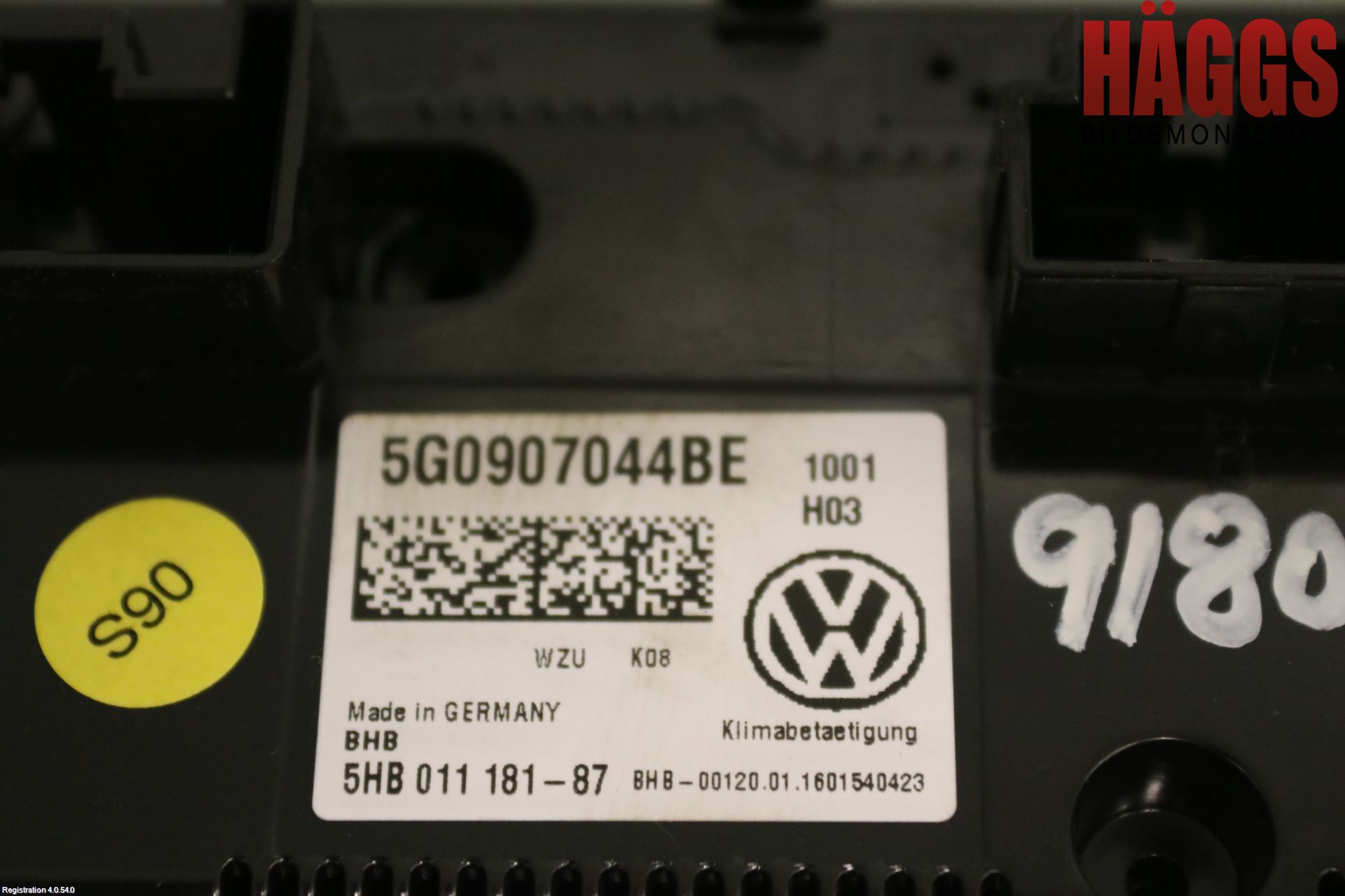 Volkswagen VW GOLF / E-GOLF VII 13-20 Ac Styrenhet Ac Manöveren
