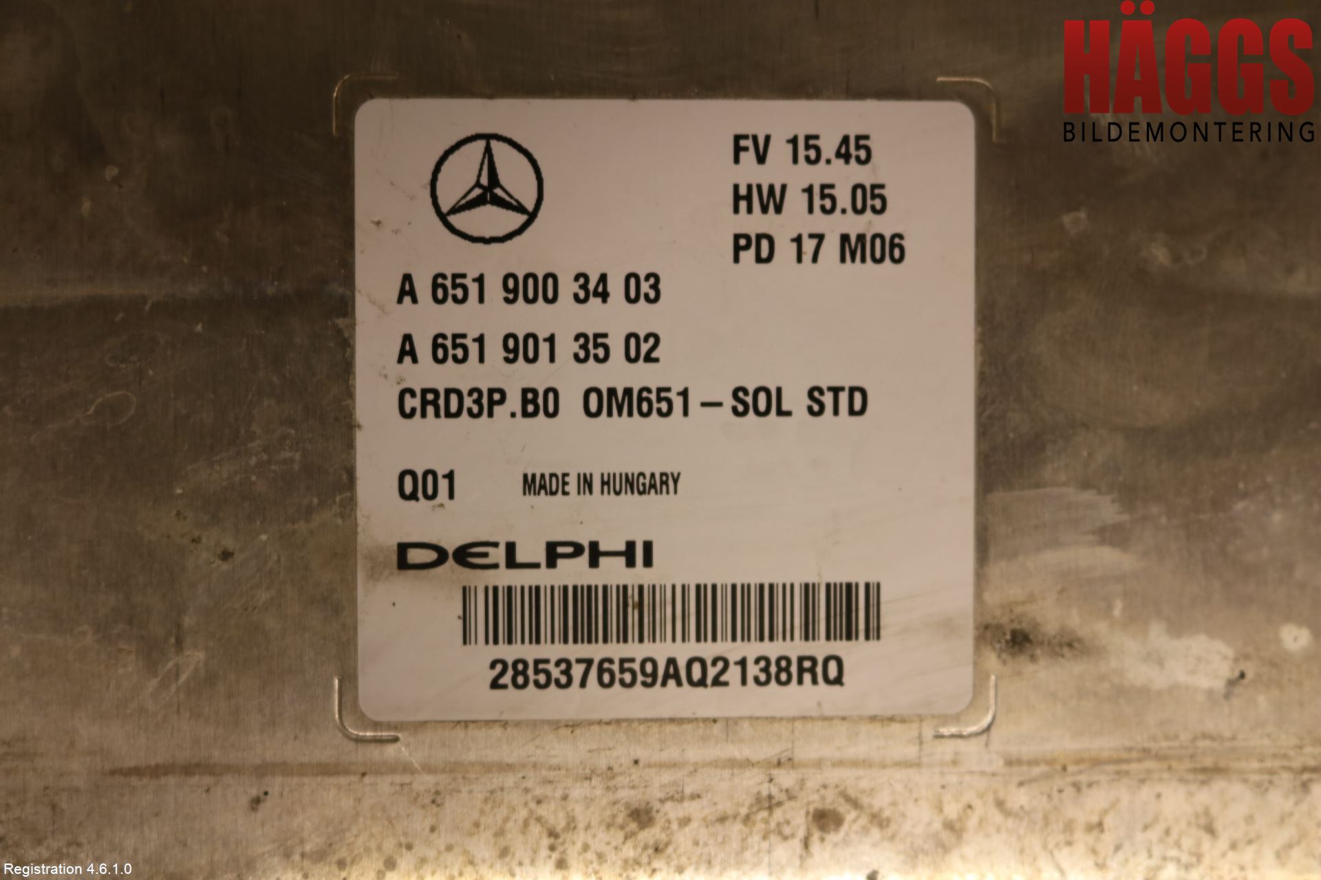 Mercedes-Benz MB SPRINTER (W906) 06-18 Styrenhet Inspump Diesel