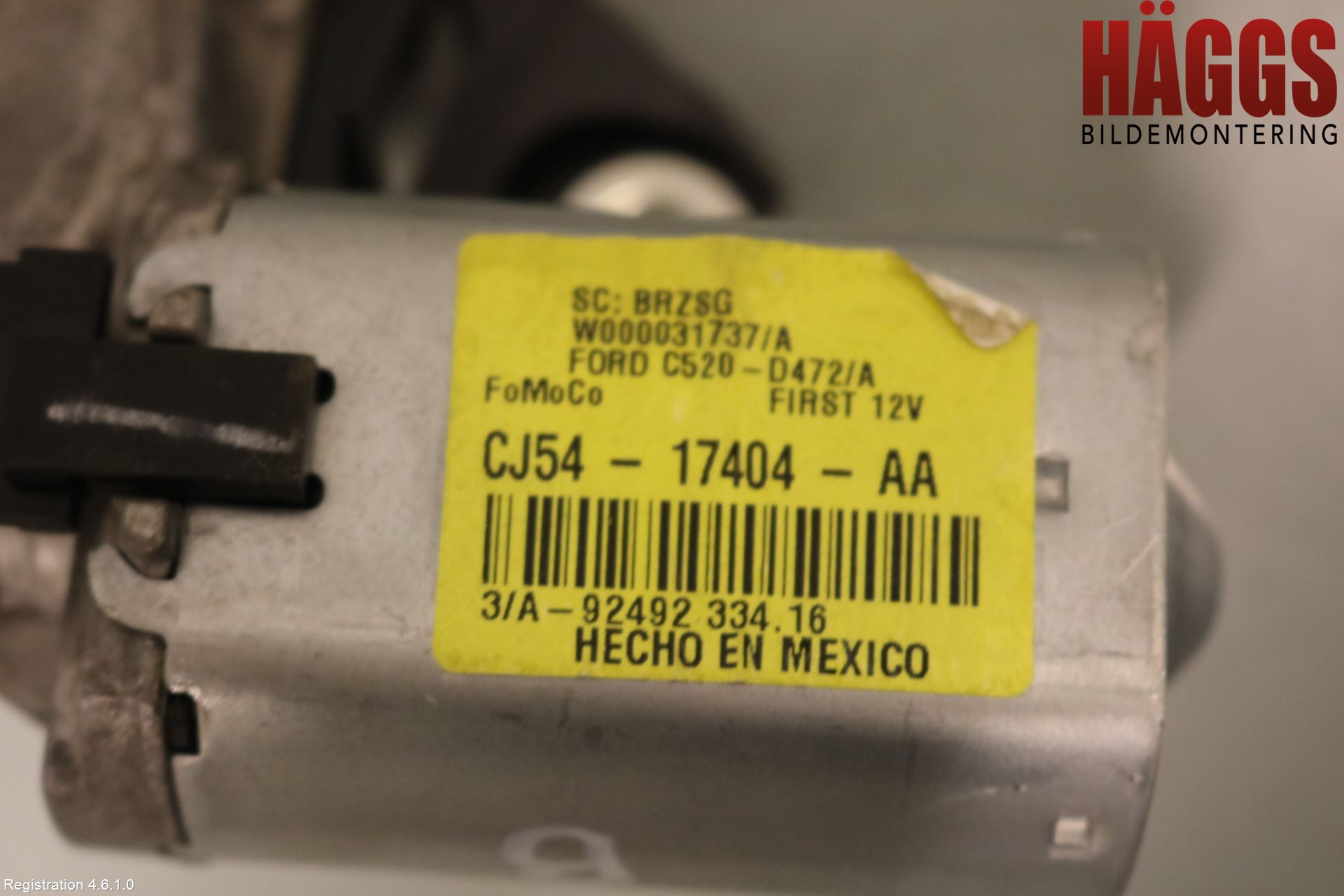Ford KUGA 17-19 Torkarmotor Baklucka