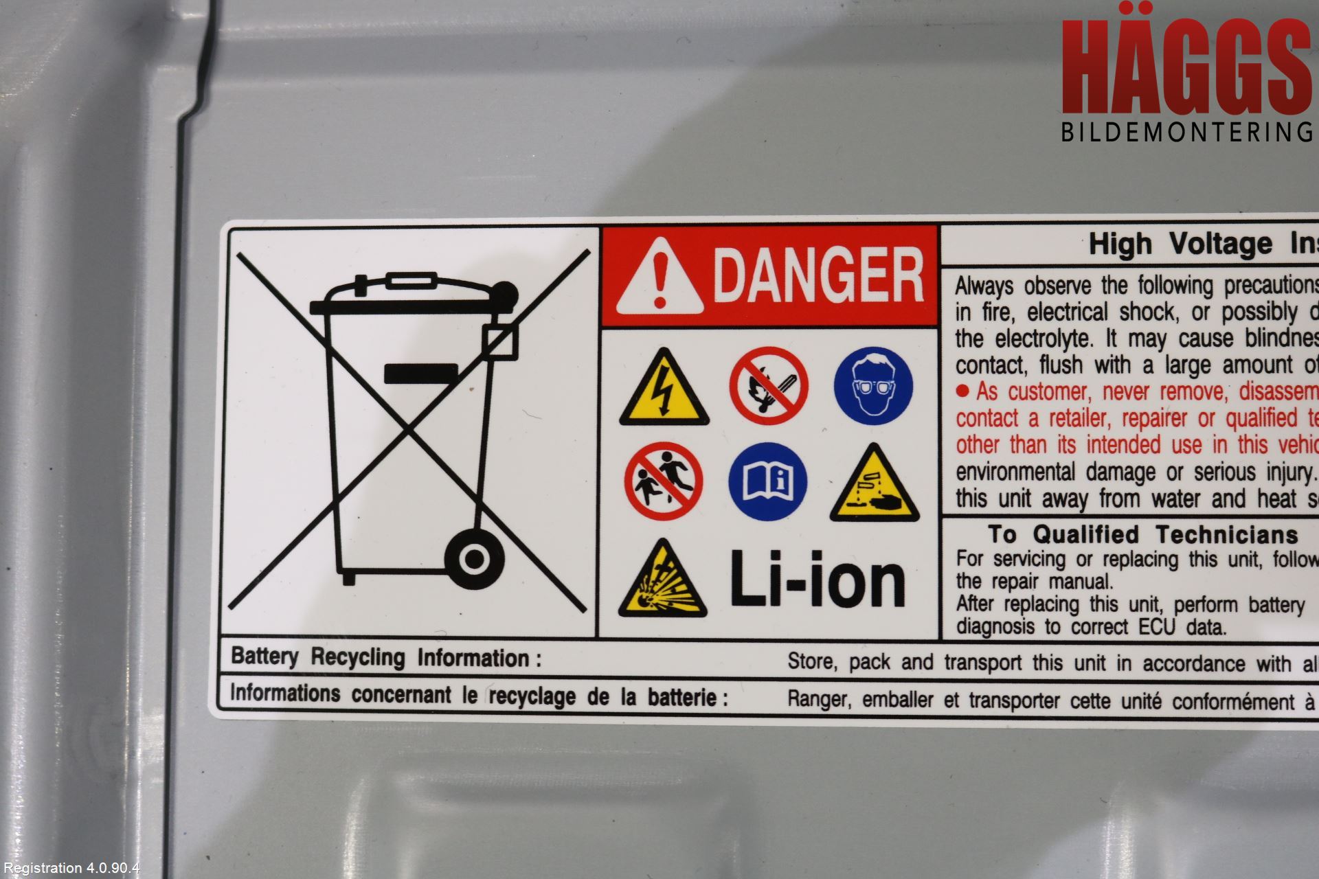 Toyota COROLLA 19- Batteri Högspänning