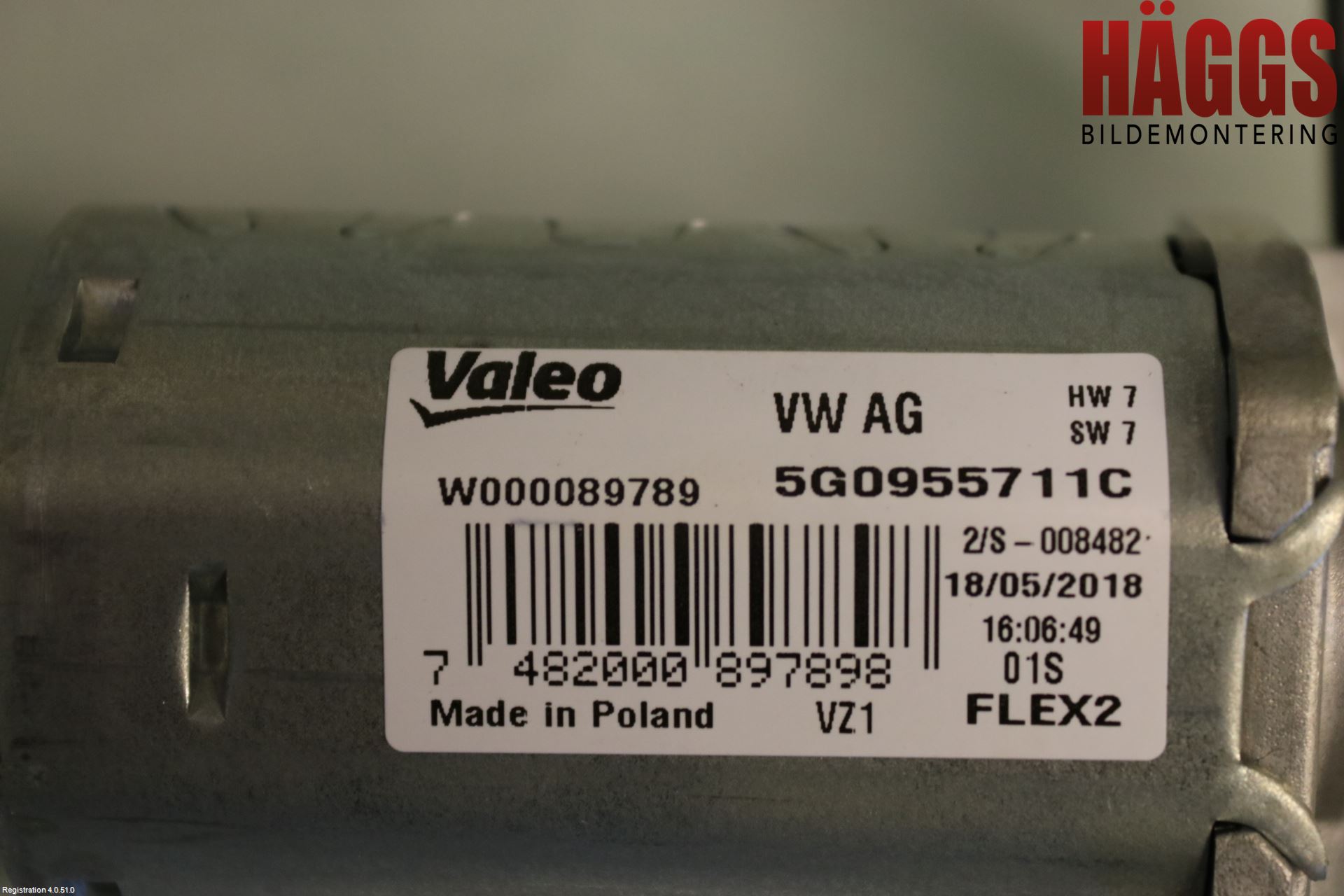 Volkswagen VW GOLF / E-GOLF VII 13-20 Torkarmotor Baklucka