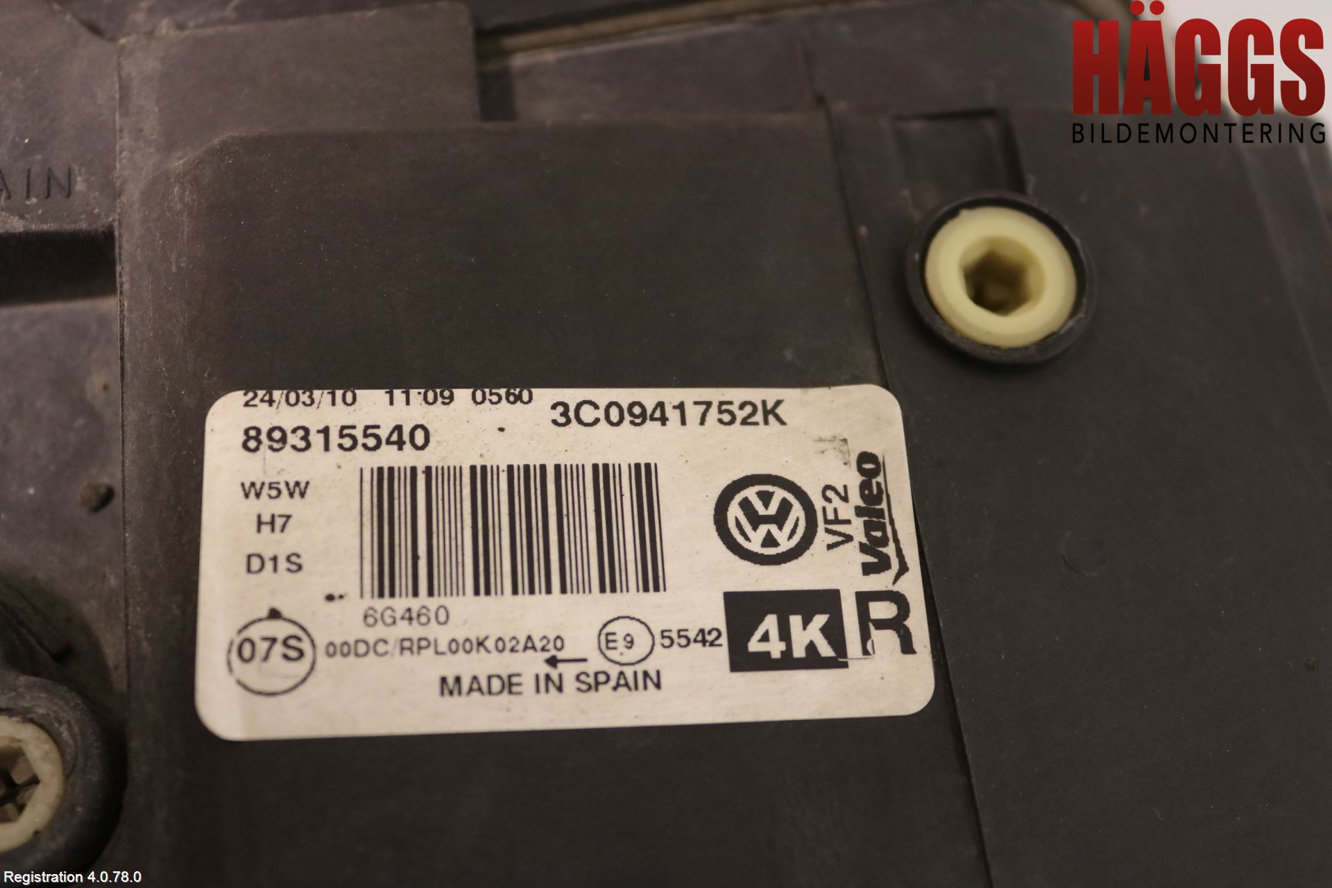 Volkswagen VW PASSAT 05-11 Strålkastare Höger