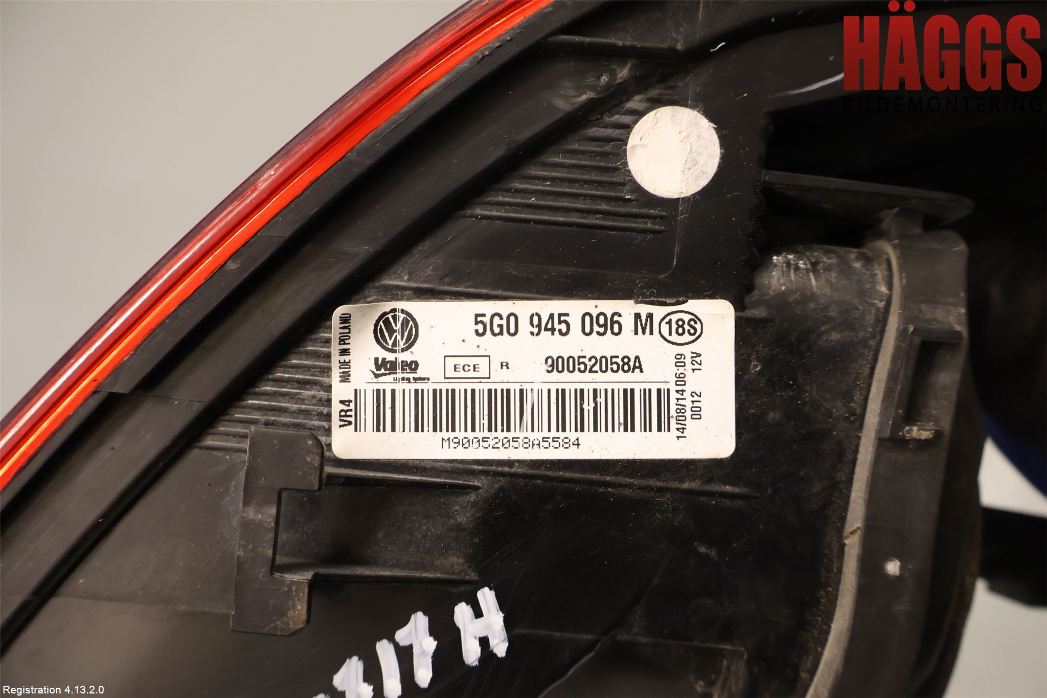 Volkswagen VW GOLF / E-GOLF VII 13-20 Bakljus Höger