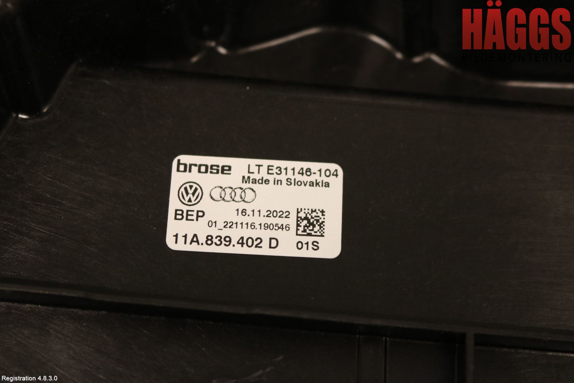 Audi Q4 E-TRON FZ 22- Fönsterhissmekanism