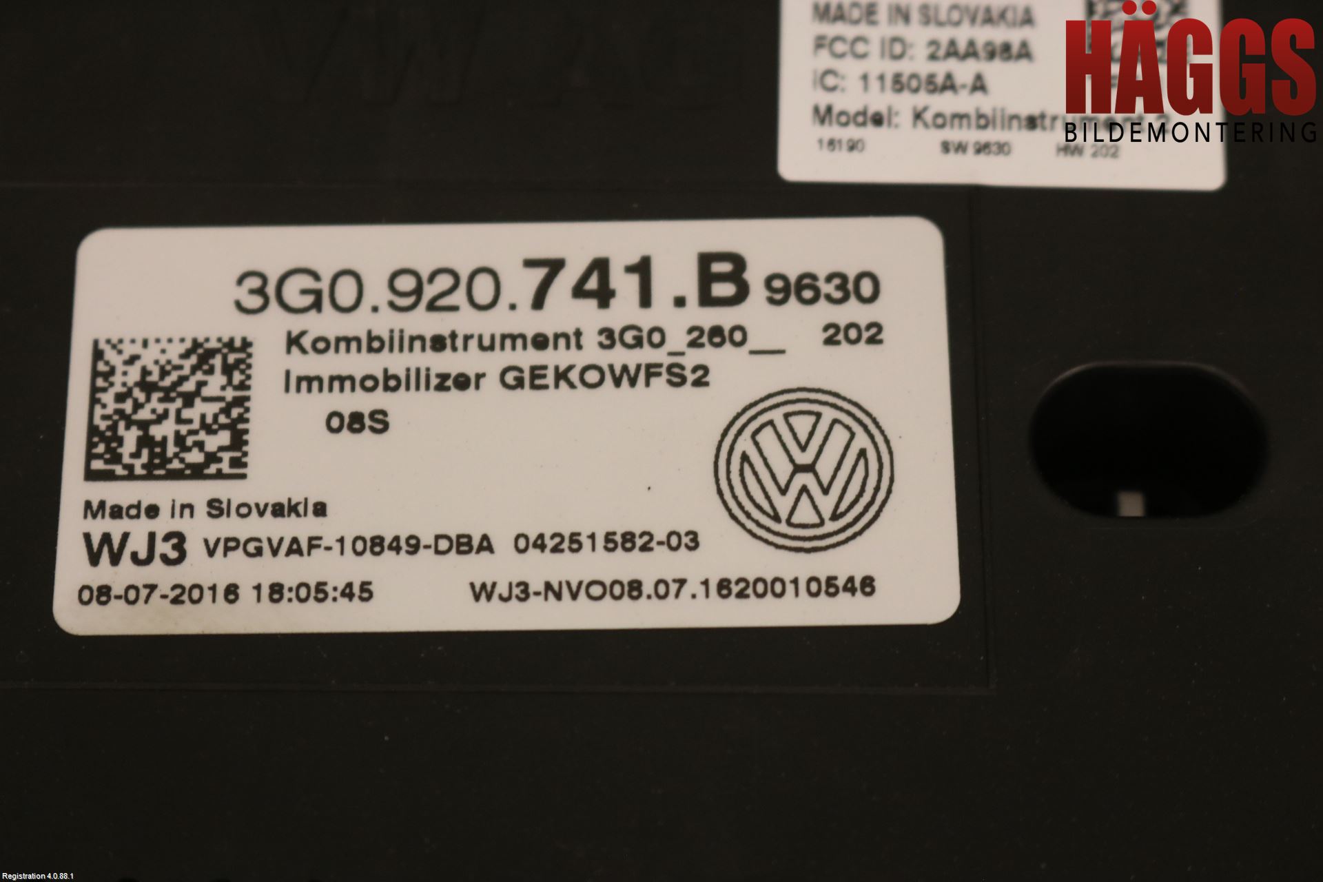 Volkswagen VW PASSAT 15-19 Instrument Komb