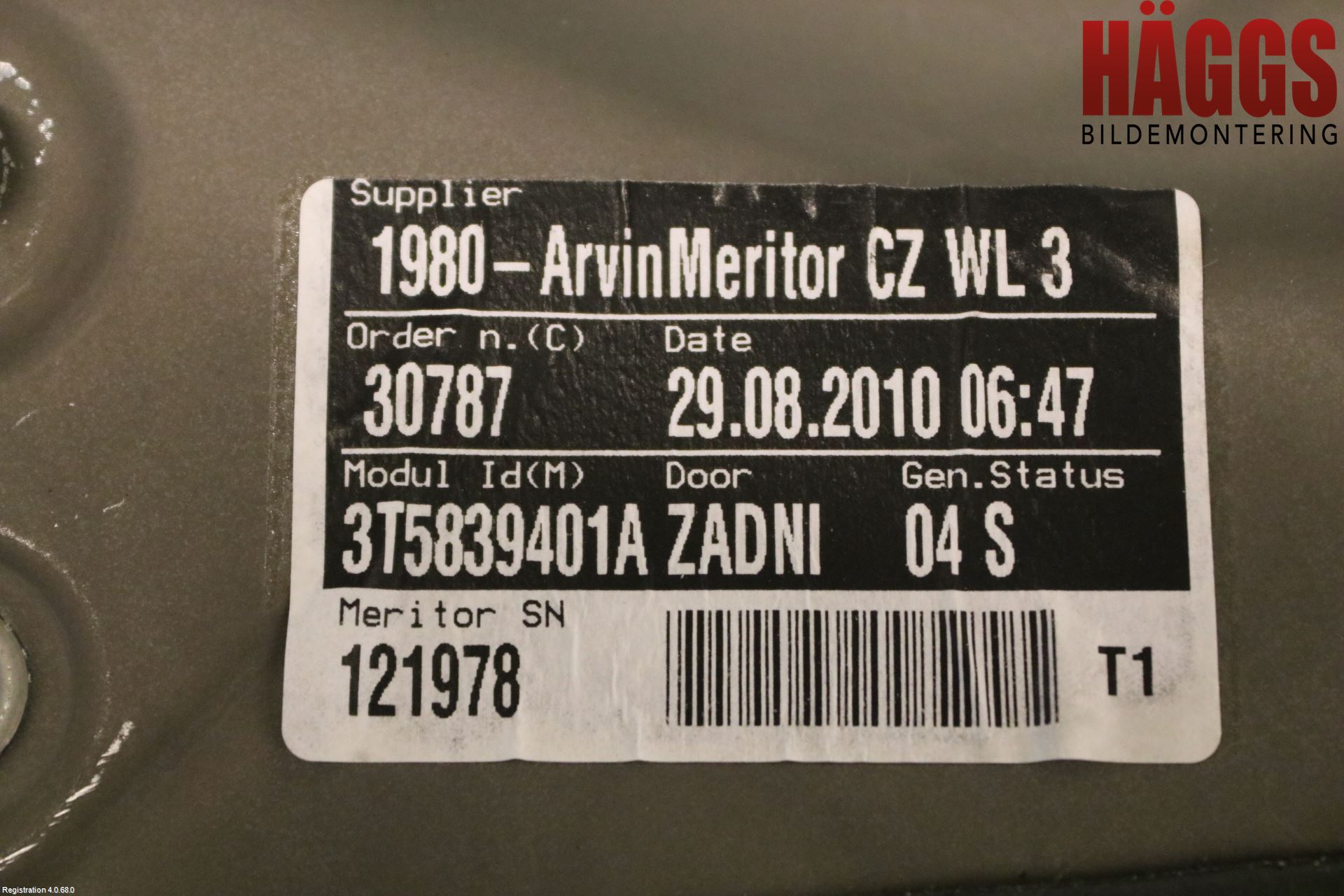 Skoda SUPERB 09-15 Fönsterhissmekanism
