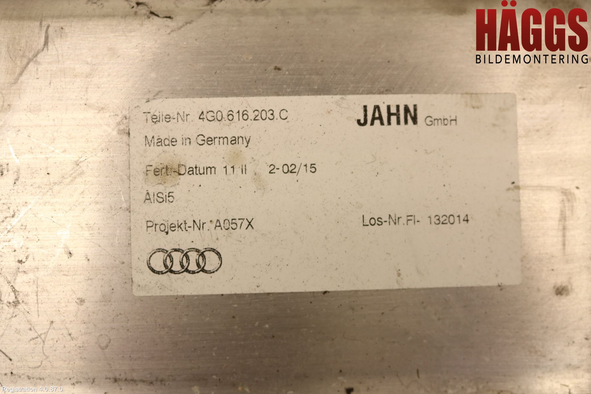 Audi A6 ALLROAD 12-18 Nivå/Luftförändring Trycktank