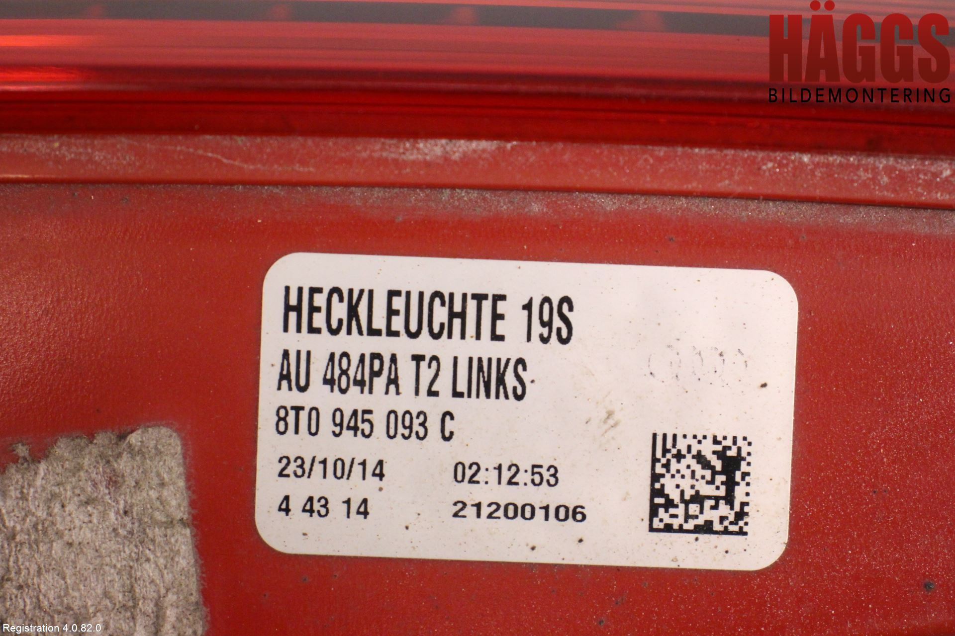 Audi A5 07-16 Bakljus Lucka Vä