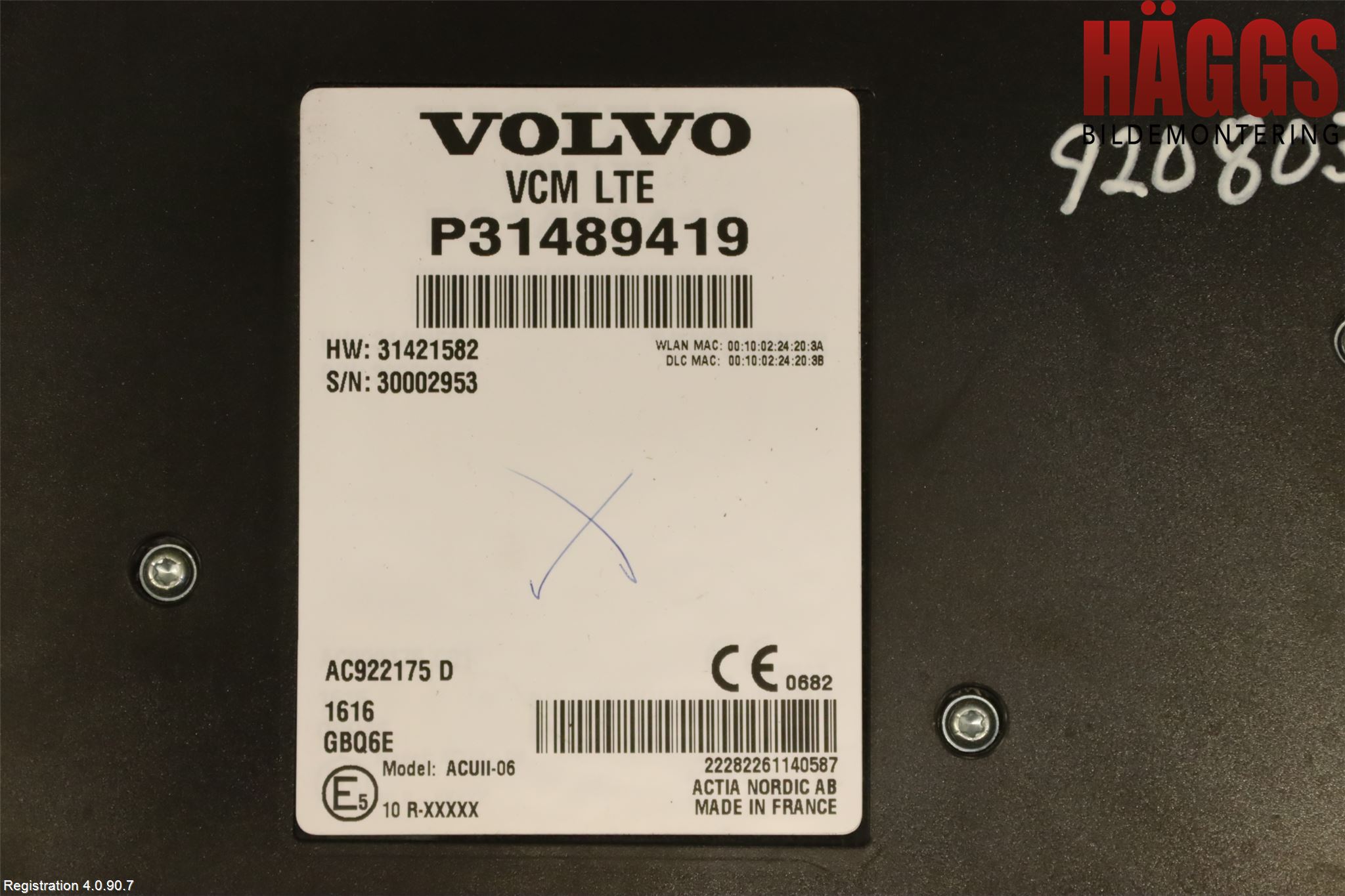 Volvo XC90/RECHARGE 16- Styrenhet Tal