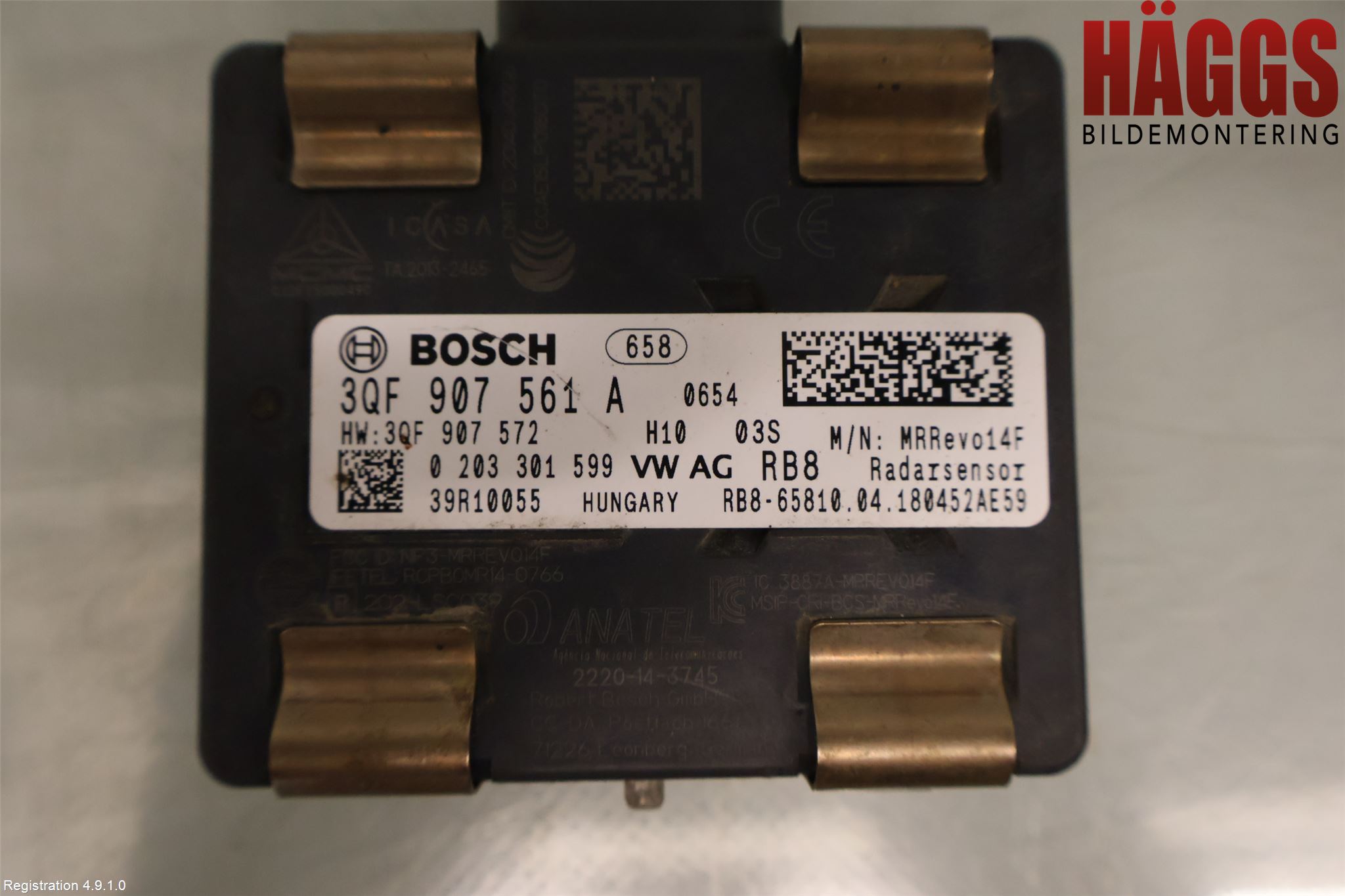 Volkswagen VW GOLF / E-GOLF VII 13-20 Sensor Adaptiv Farthållare