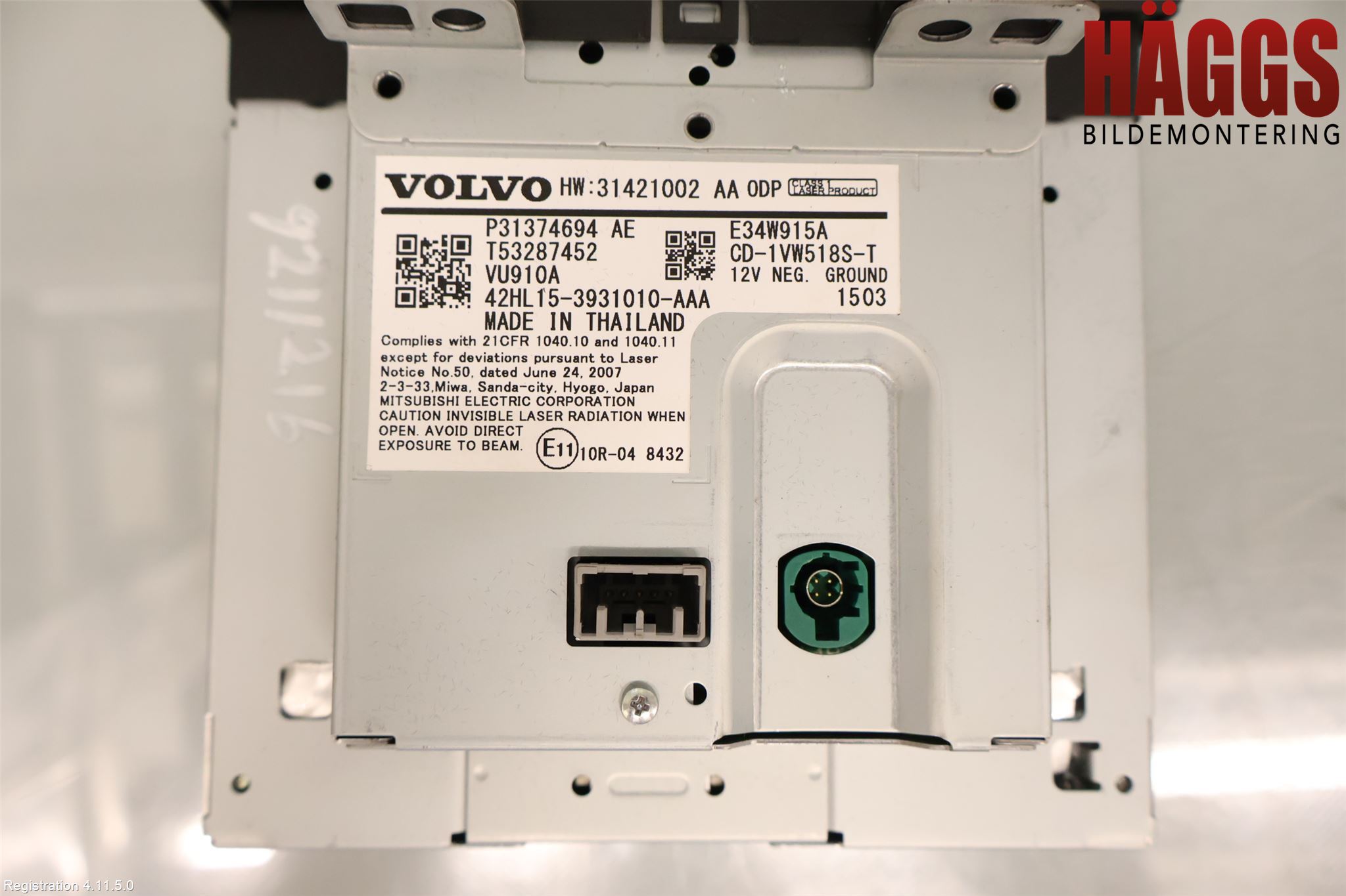Volvo XC90/RECHARGE 16- Cd Radio - Multimediapanel
