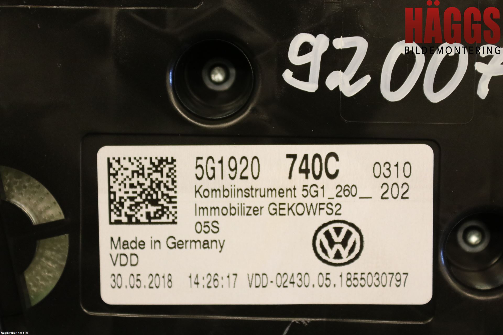 Volkswagen VW GOLF / E-GOLF VII 13-20 Instrument Komb