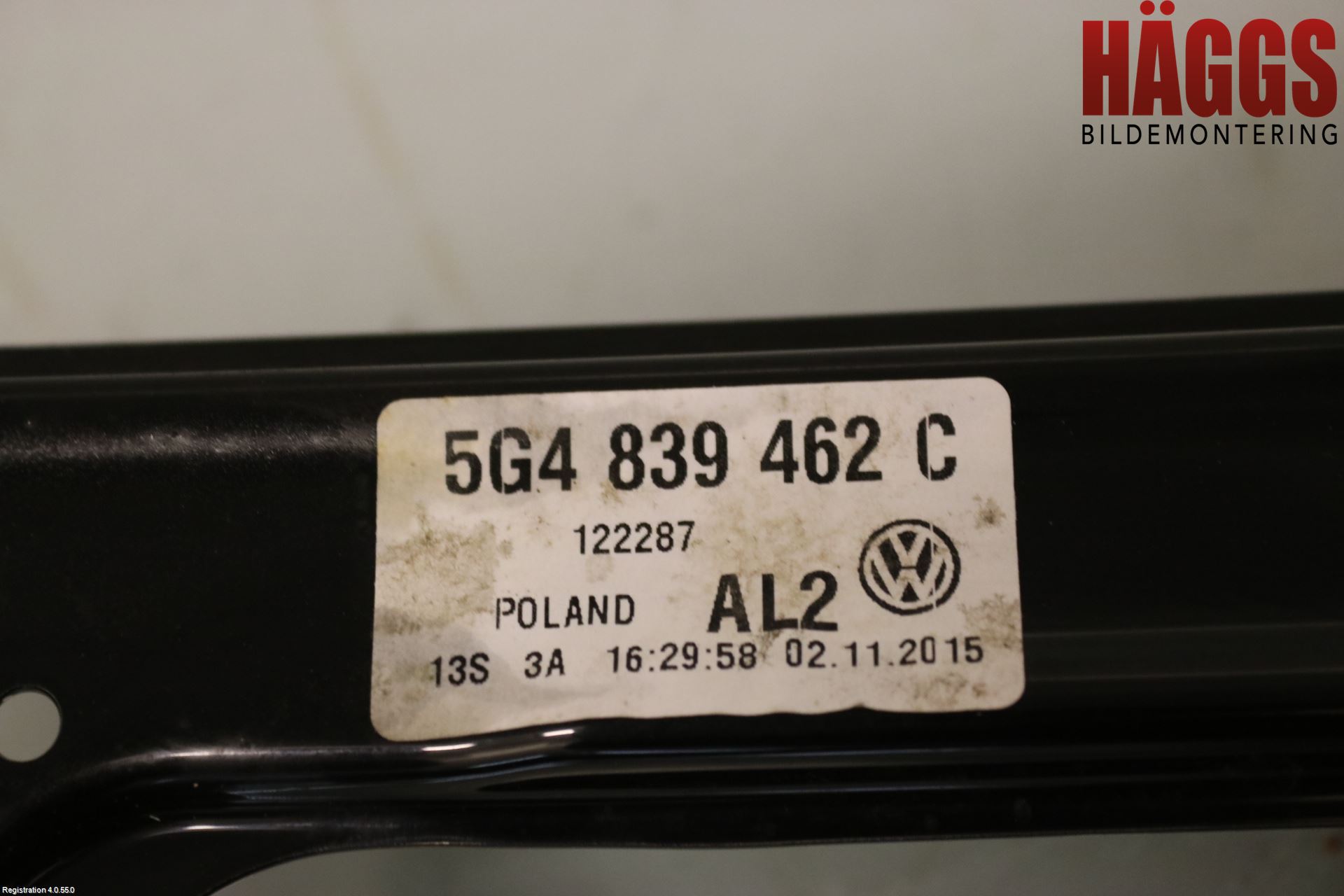 Volkswagen VW GOLF / E-GOLF VII 13-20 Fönsterhissmekanism