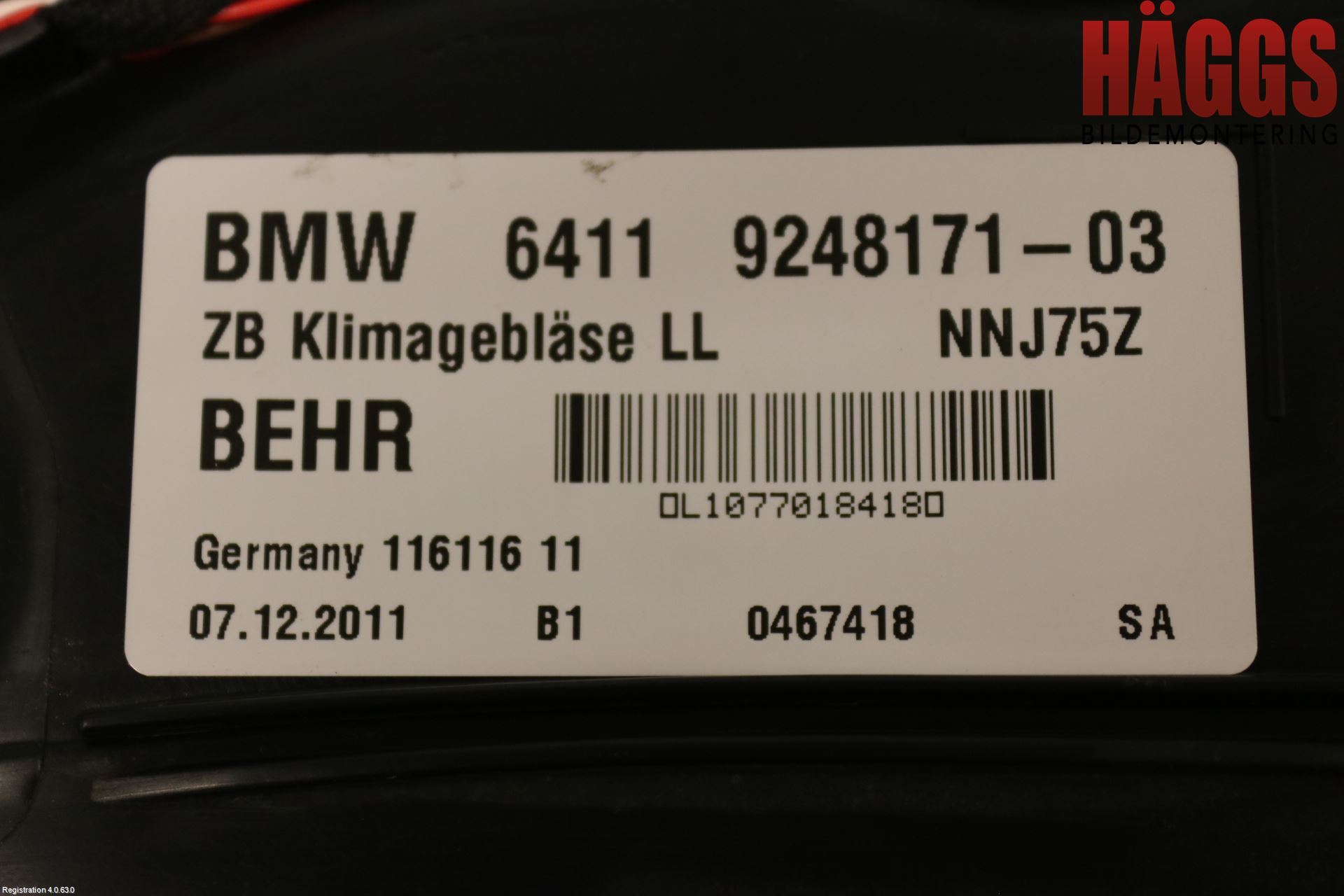 BMW 5 F10/F11/F18 09-17 Ac Värmefläkt