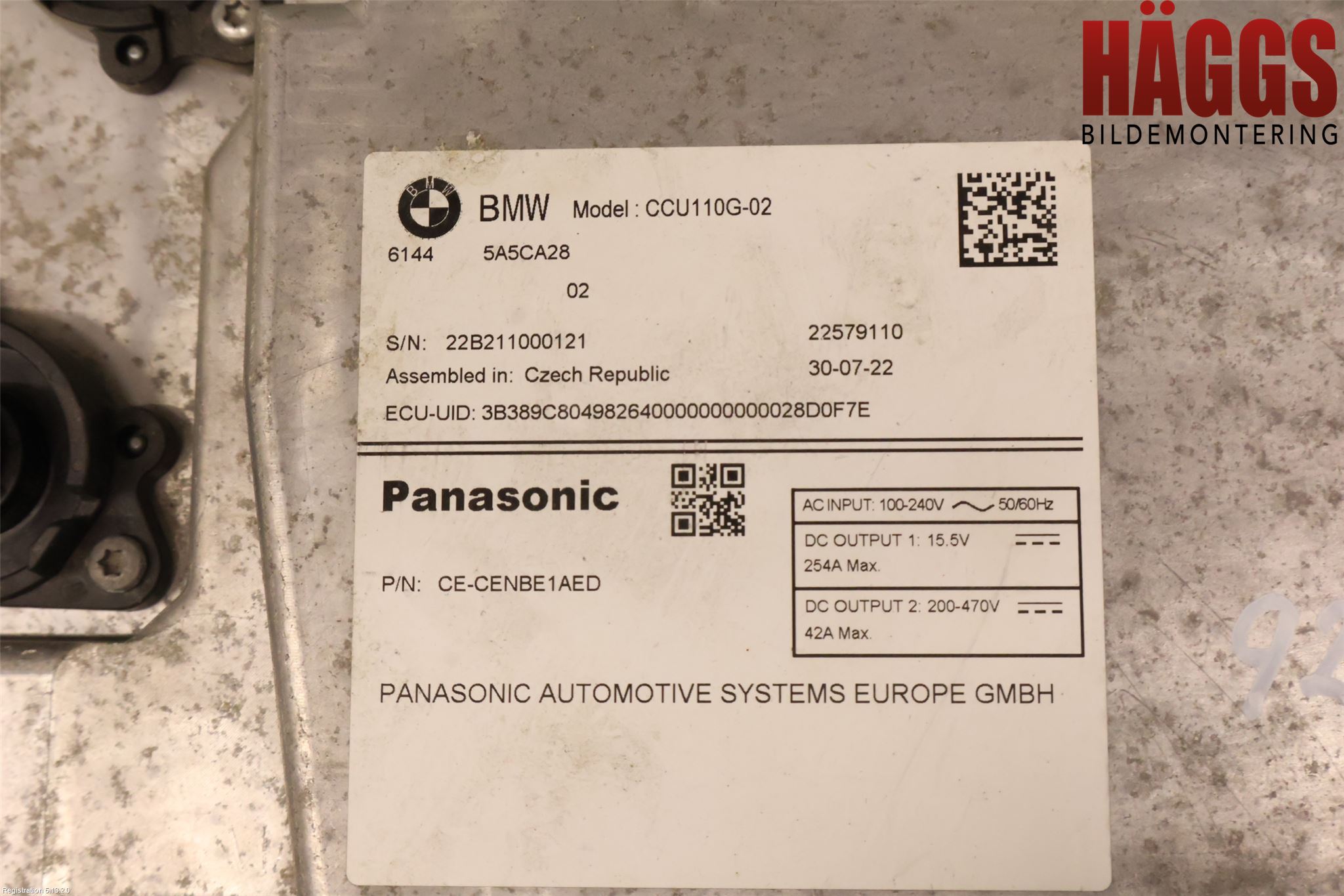 BMW 4/i4 G26 GRAN COUPÉ 21- Batteriladdare Högspänning