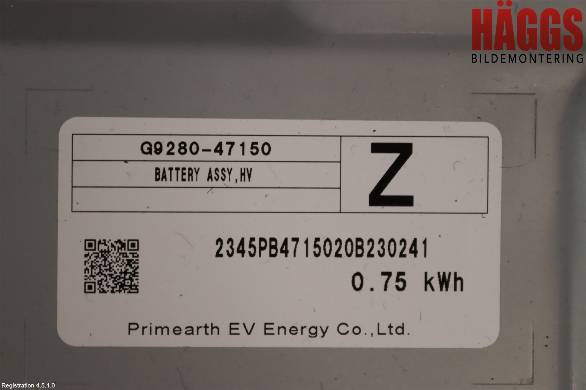 Toyota COROLLA 19- Batteri Högspänning