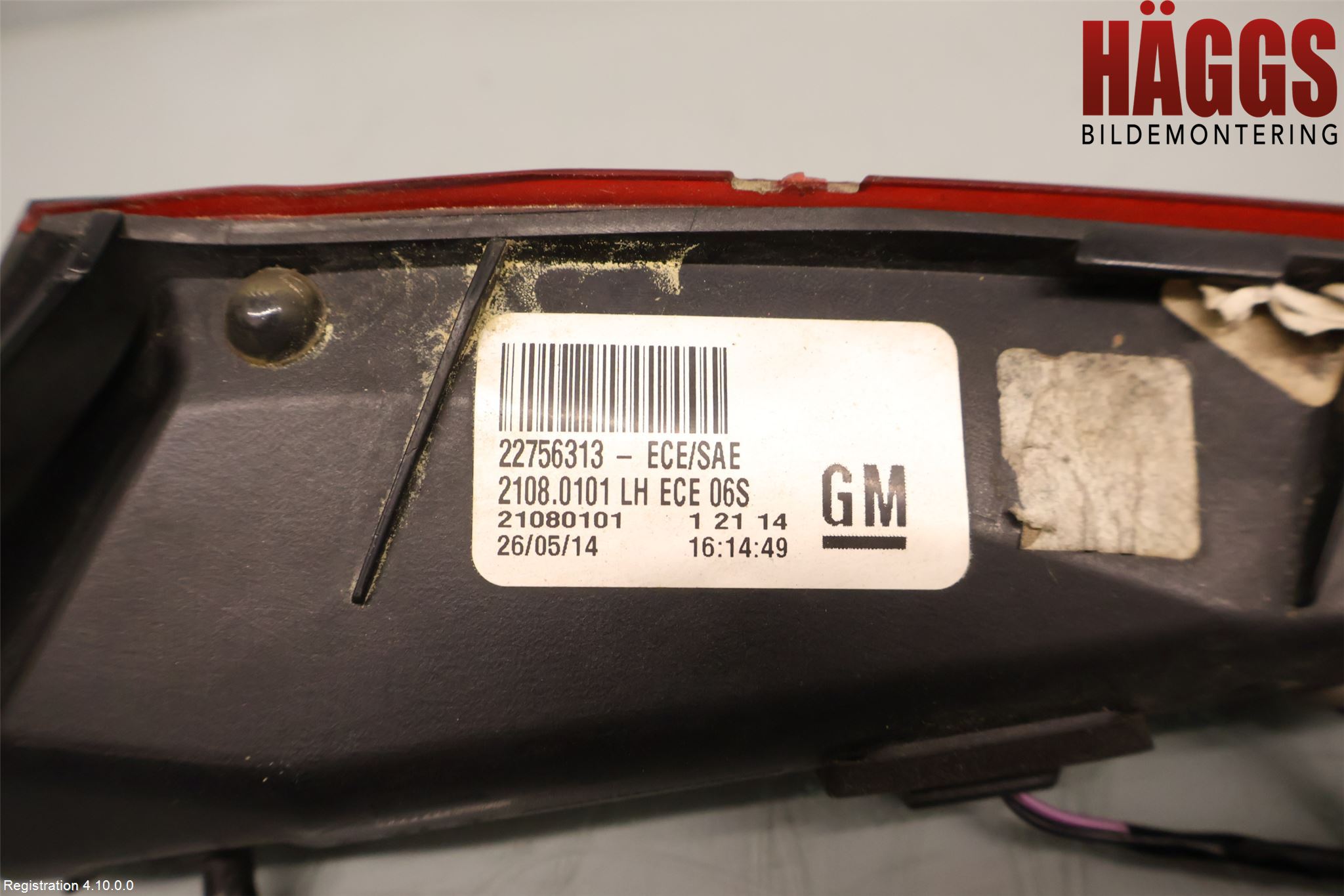 Opel INSIGNIA 09-16 Bakljus Lucka Vä