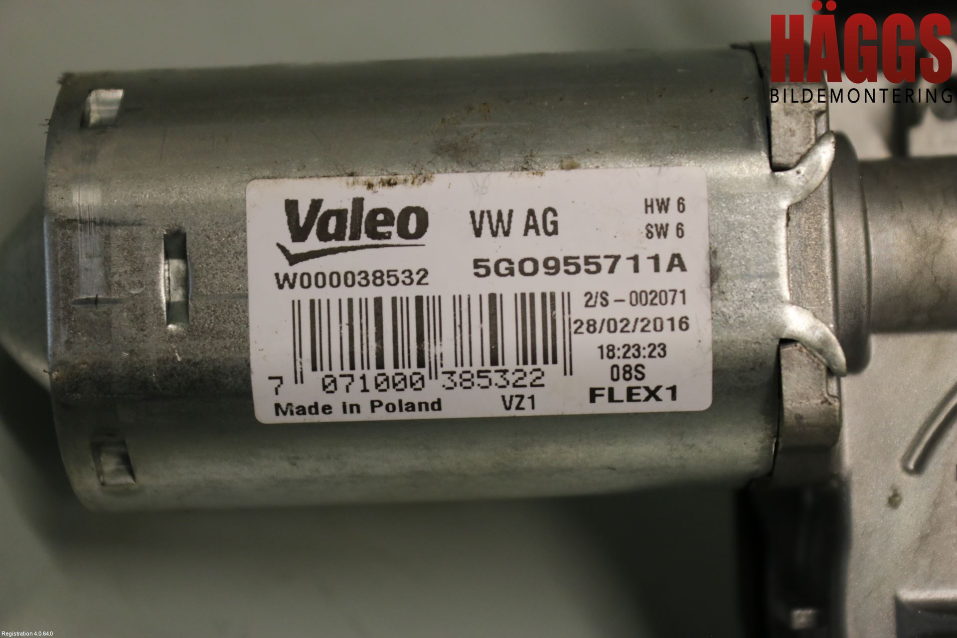 Volkswagen VW GOLF / E-GOLF VII 13-20 Torkarmotor Baklucka
