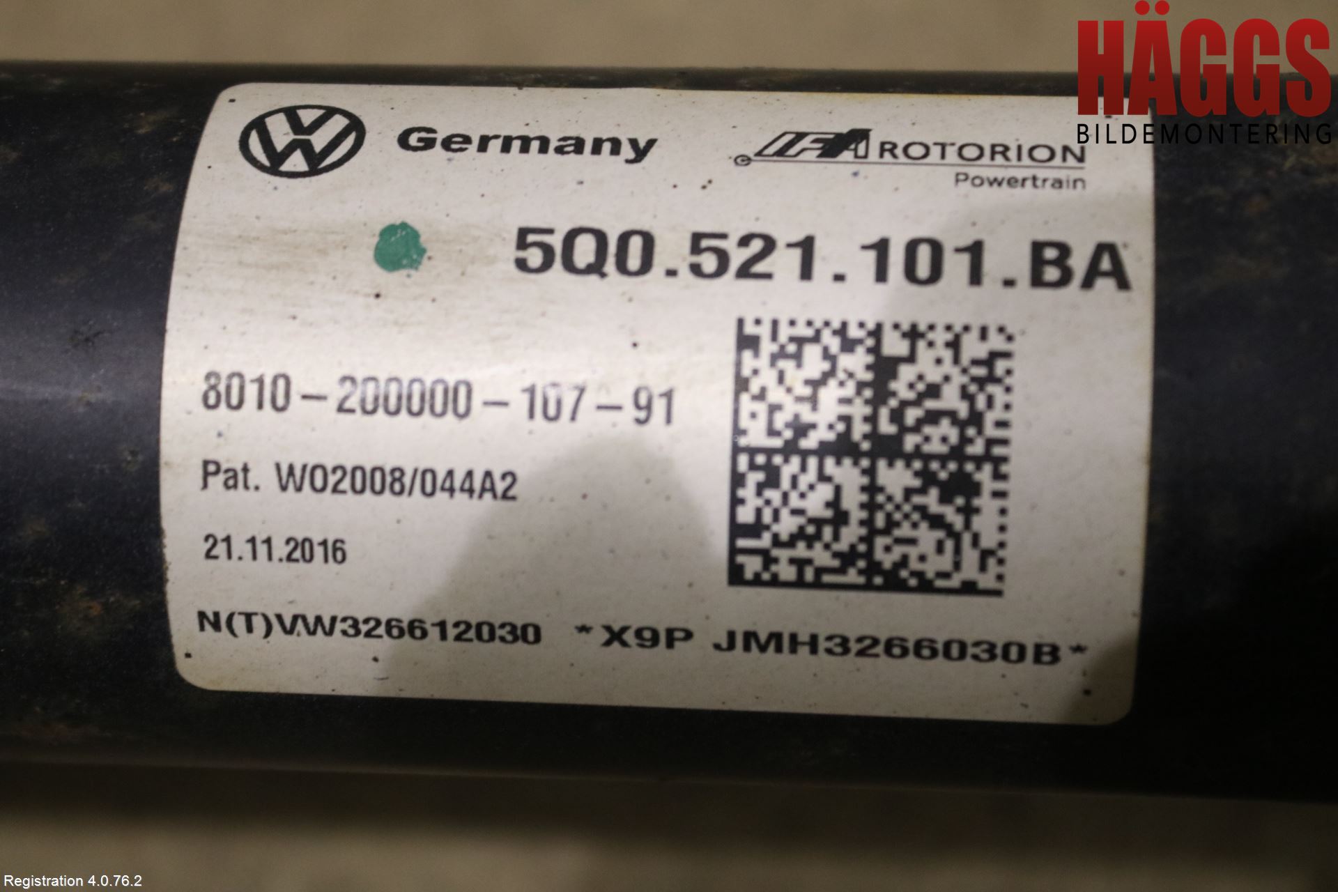 Volkswagen VW GOLF / E-GOLF VII 13-20 Mellanaxel Komp