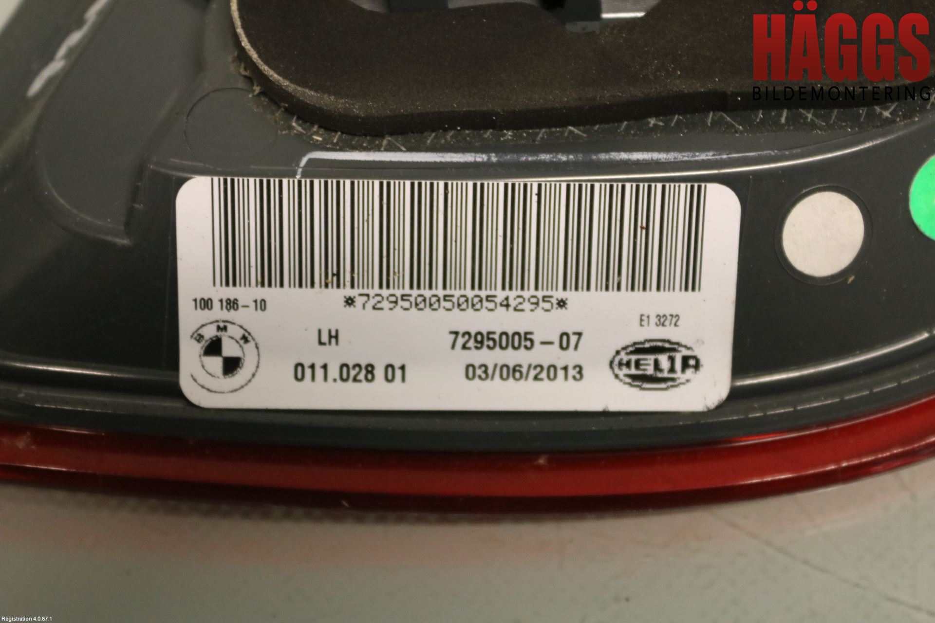 BMW X6 E71/E72   08-14 Bakljus Lucka Vä