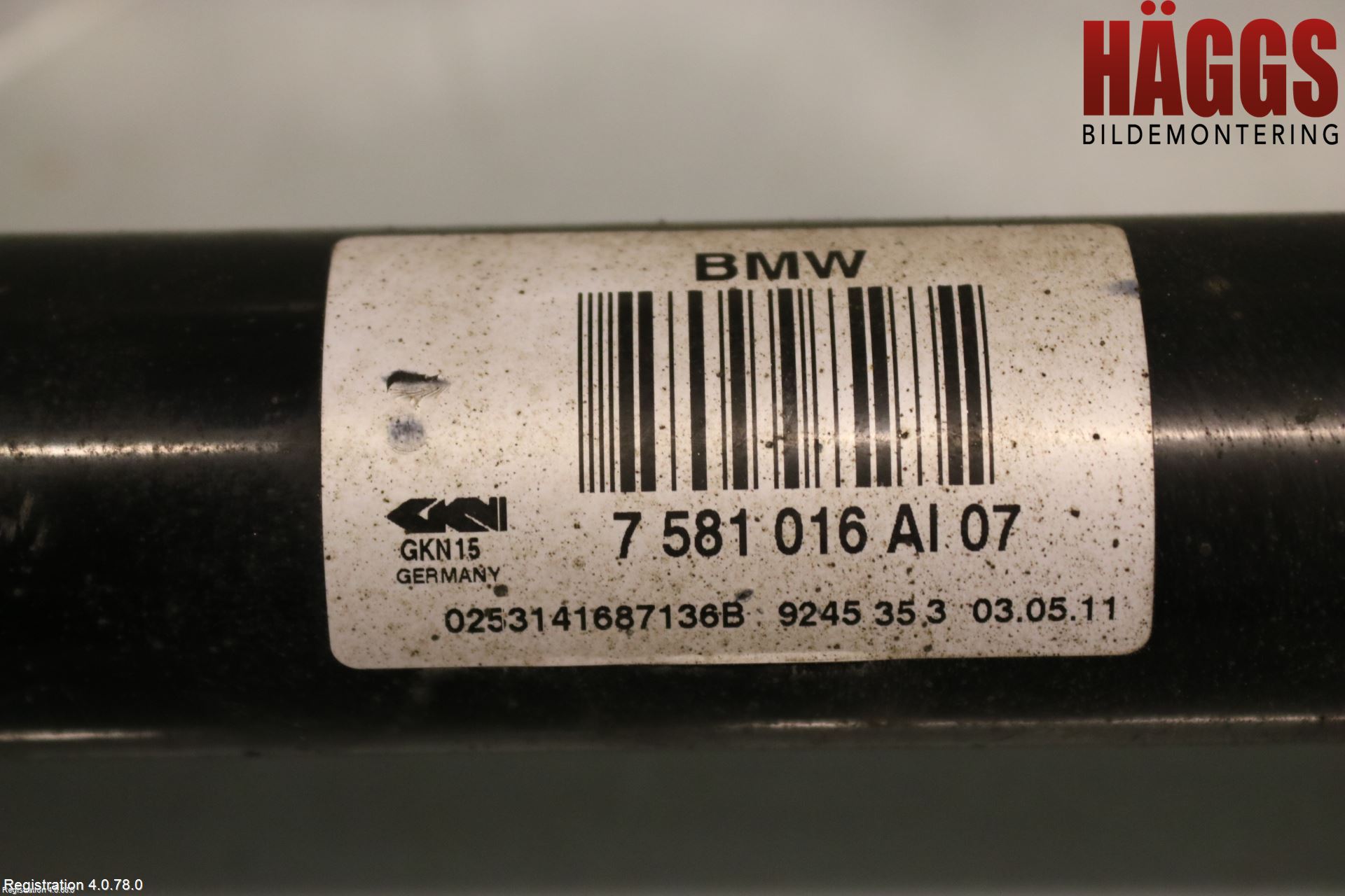 BMW 5 F10/F11/F18 09-17 Drivaxel Bak Höger