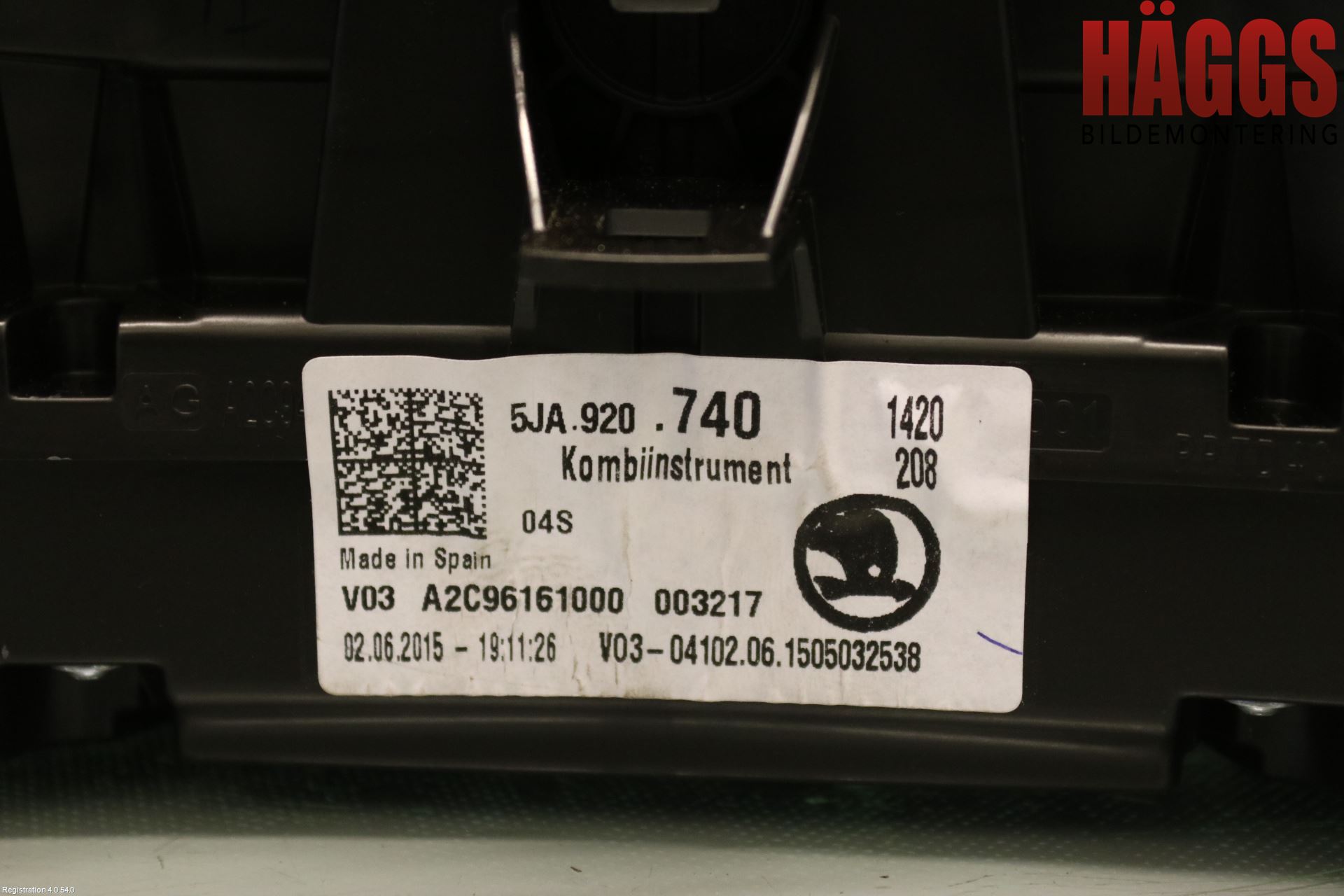 Skoda RAPID Instrument Komb