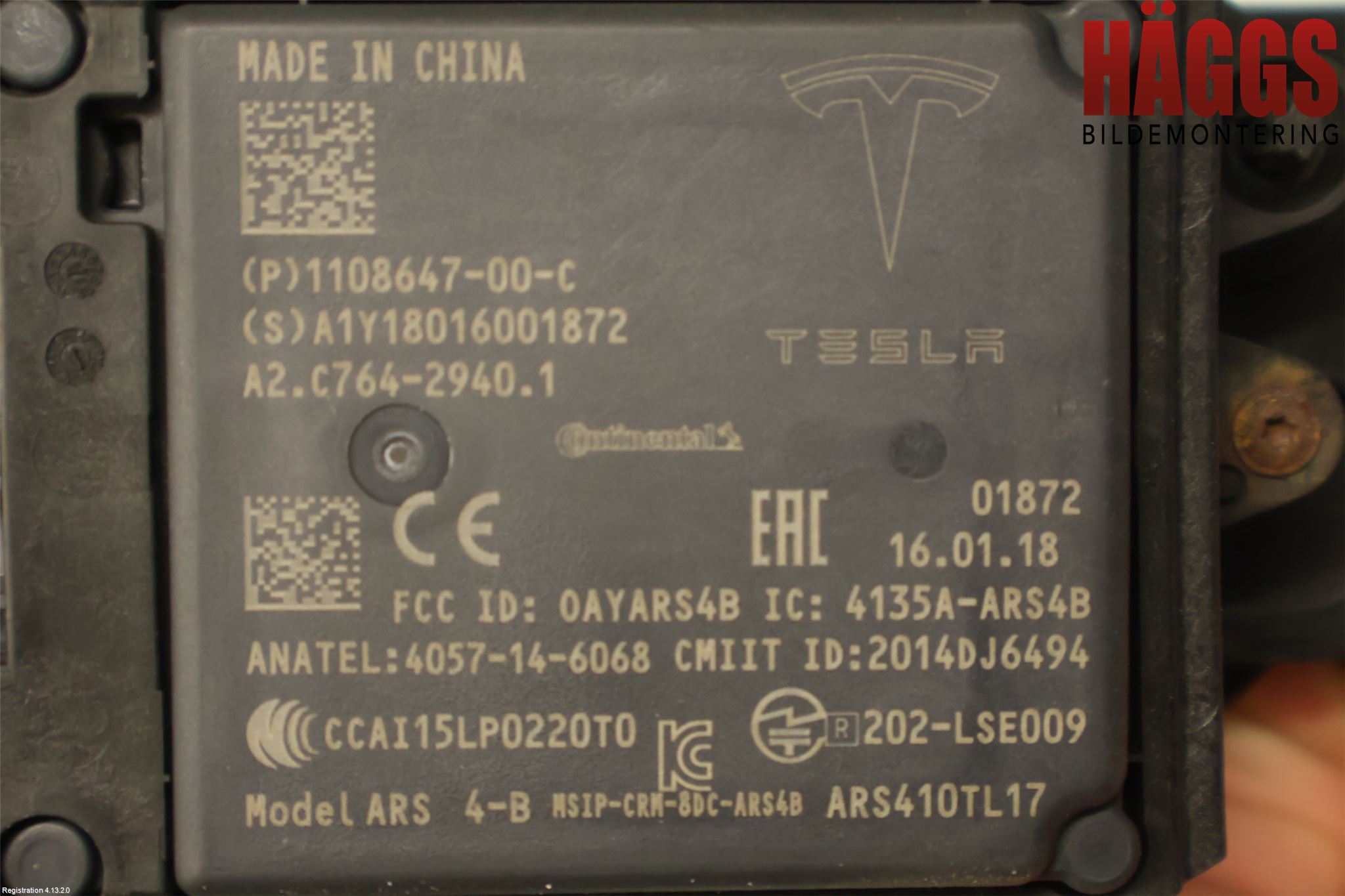 Tesla MODEL S 13- Sensor Aktivt Kollisionsskydd
